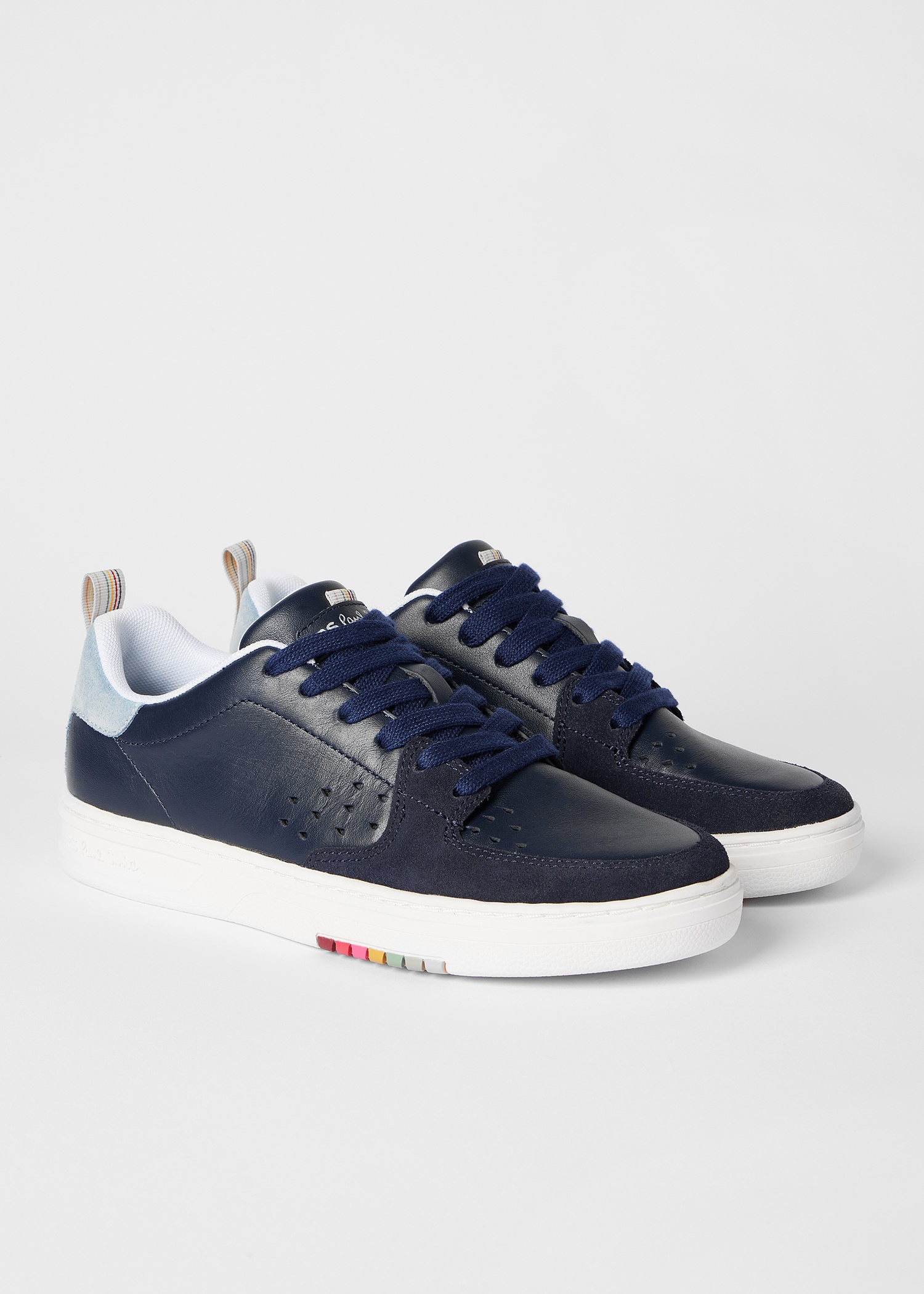 Women's Navy Leather 'Cosmo' Trainers - 4