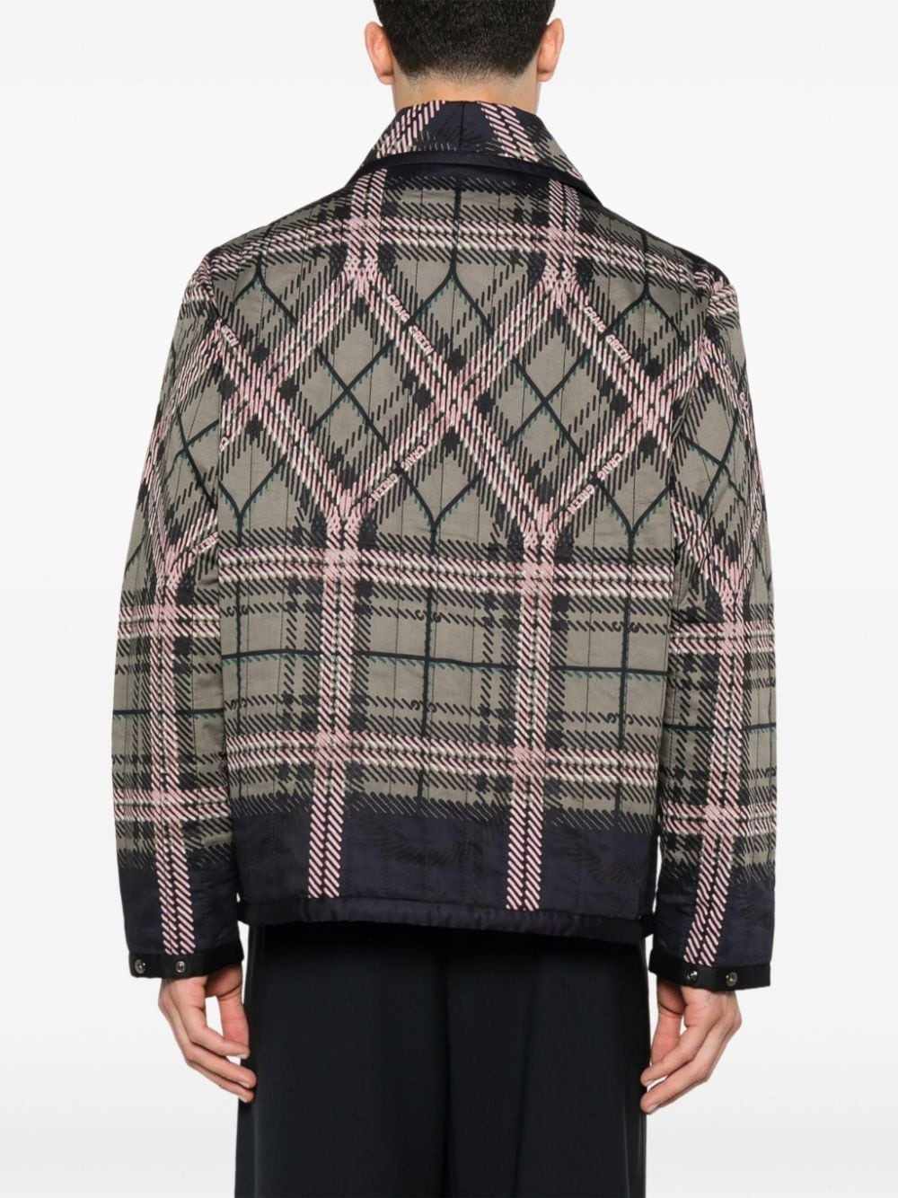 plaid check-print jacket - 4