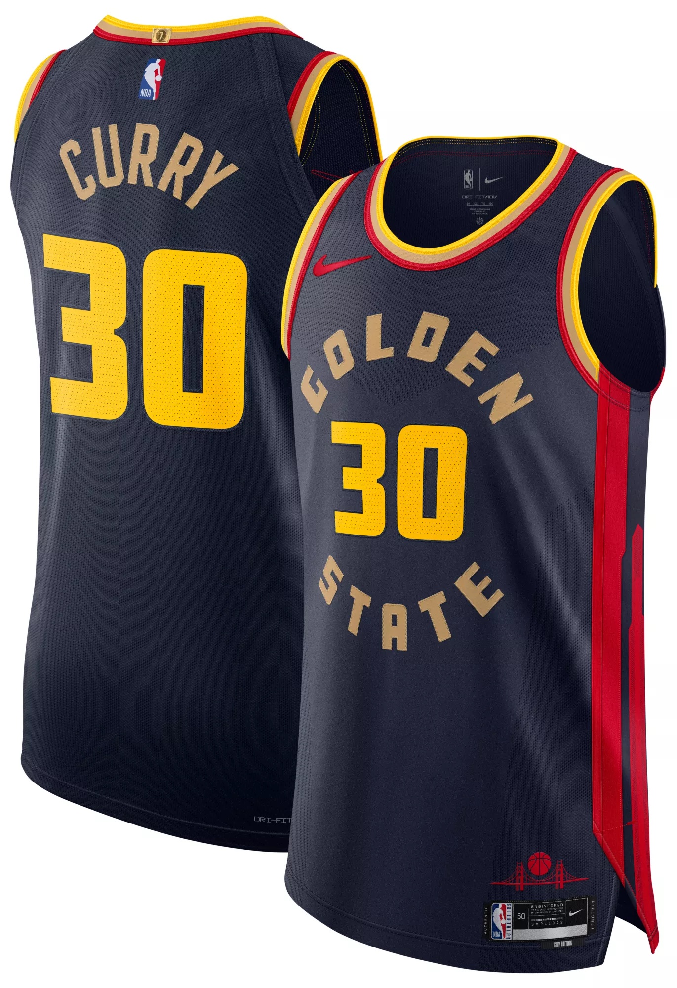 Nike Adult 2024-25 City Edition Golden State Warriors Steph Curry #30 Authentic Jersey - 1
