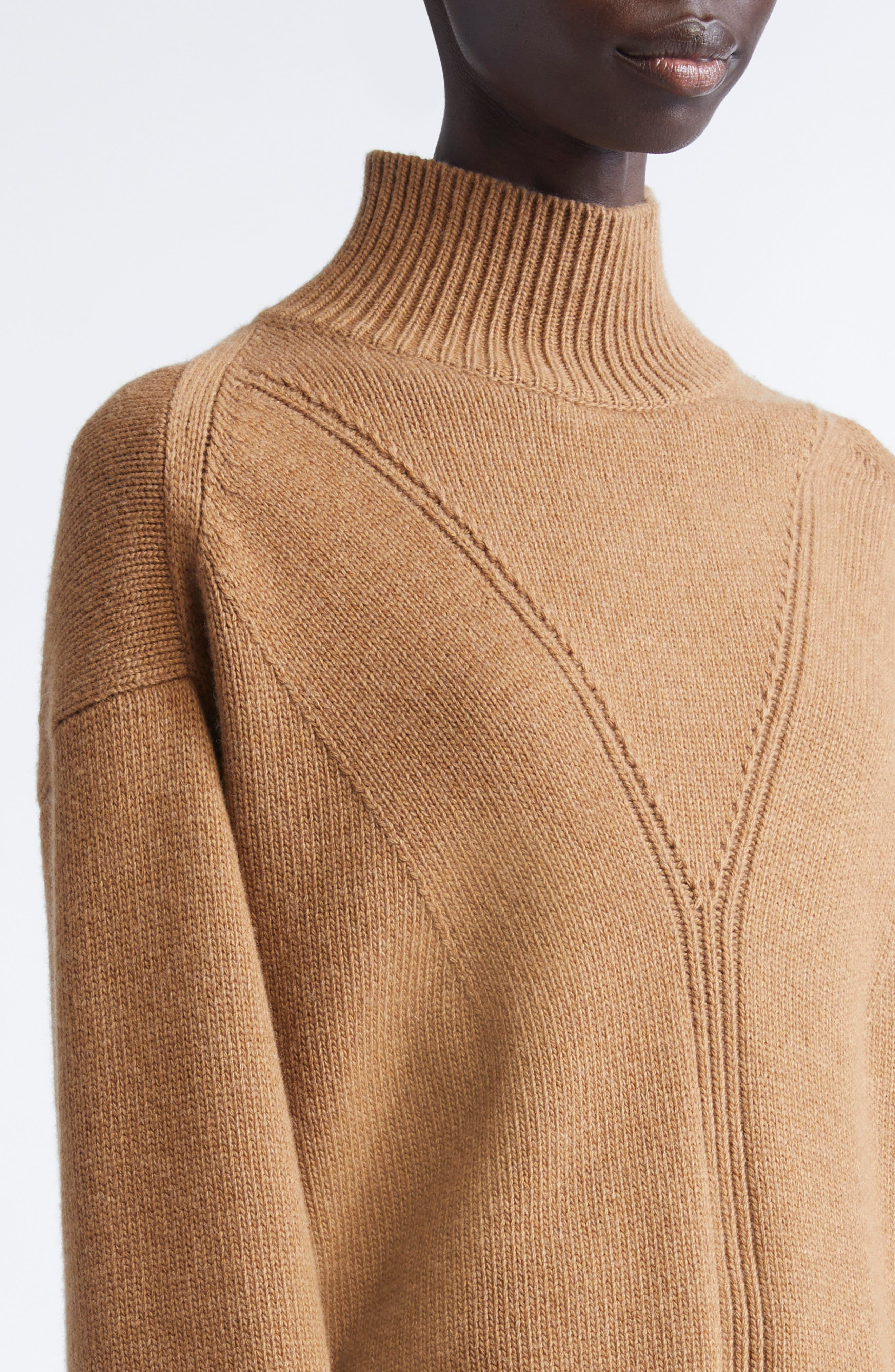 FFORME Loletta Boyfriend Wool & Cashmere Sweater in Camel Melange at Nordstrom - 5