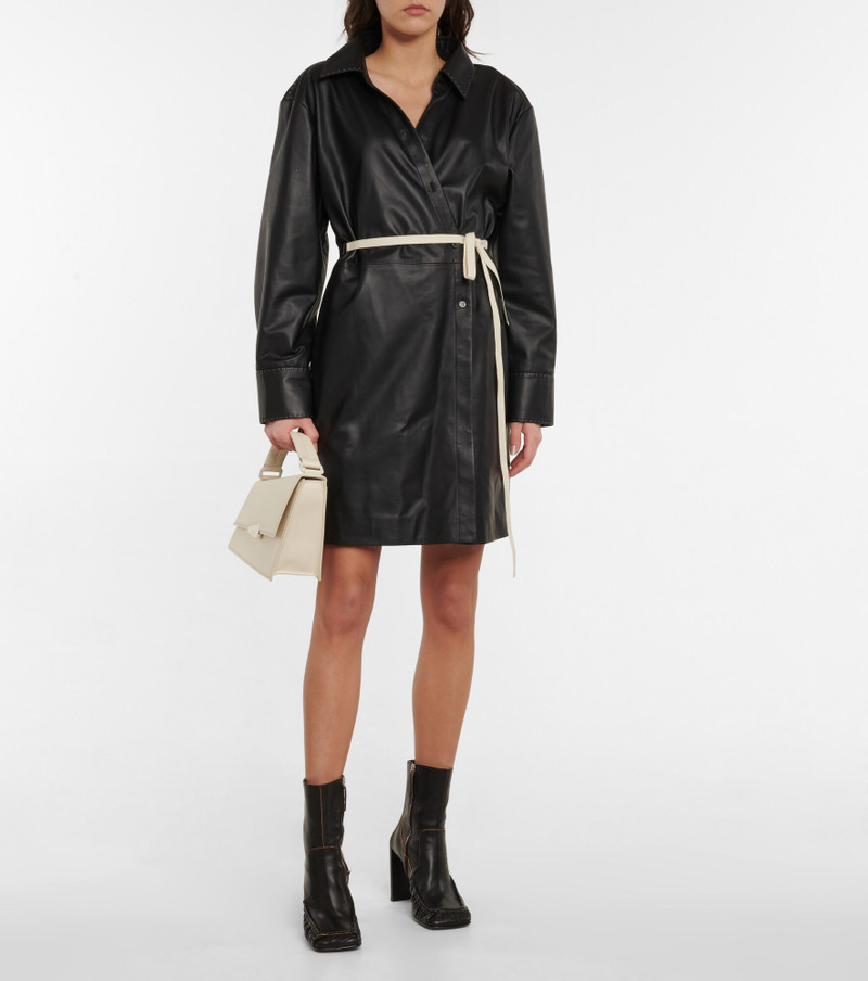 Acne Studios Leather wrap minidress outlook