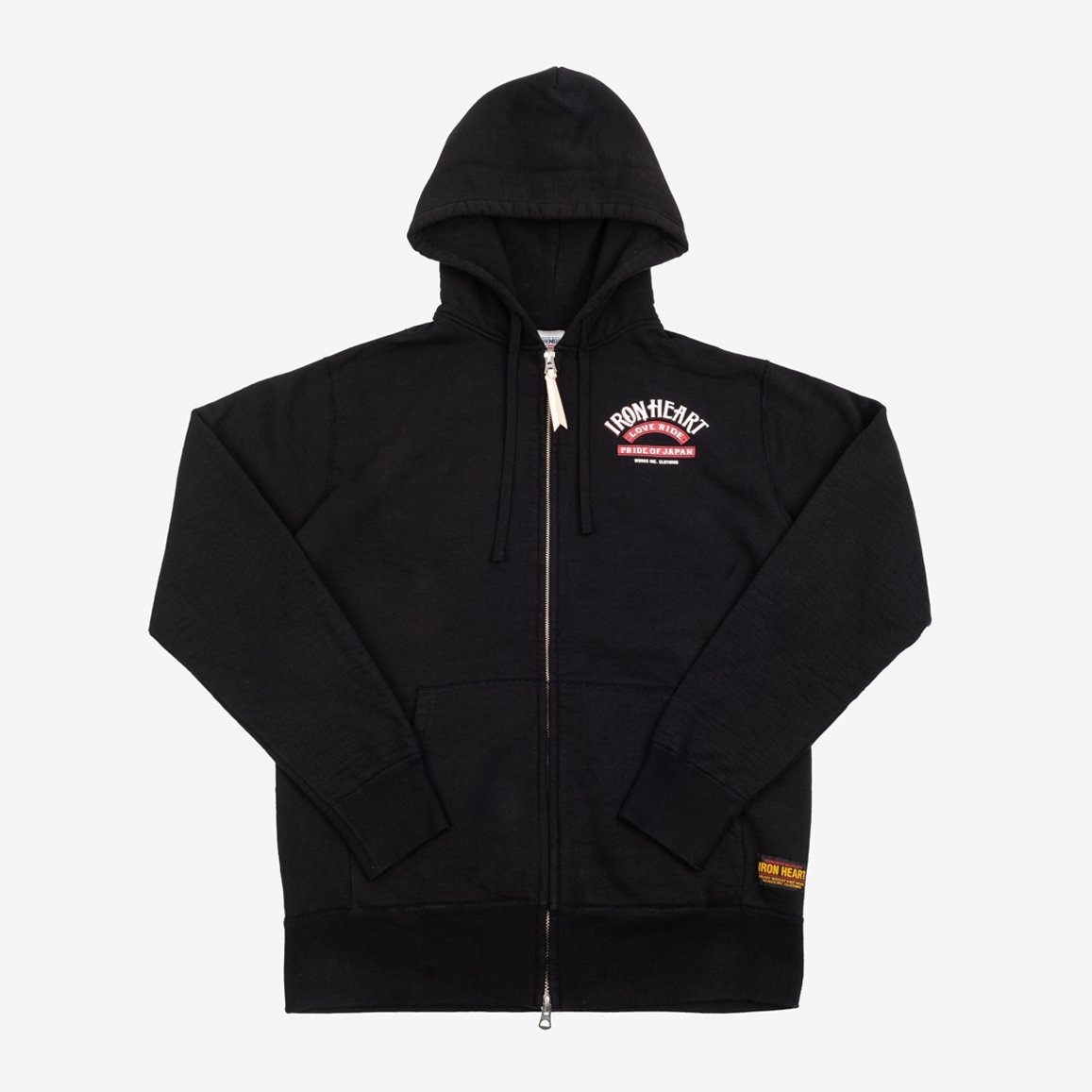 IHSW-66-BLK Printed 14oz Ultra Heavyweight Loopwheel Cotton Zippered Hoodie - Black - 1