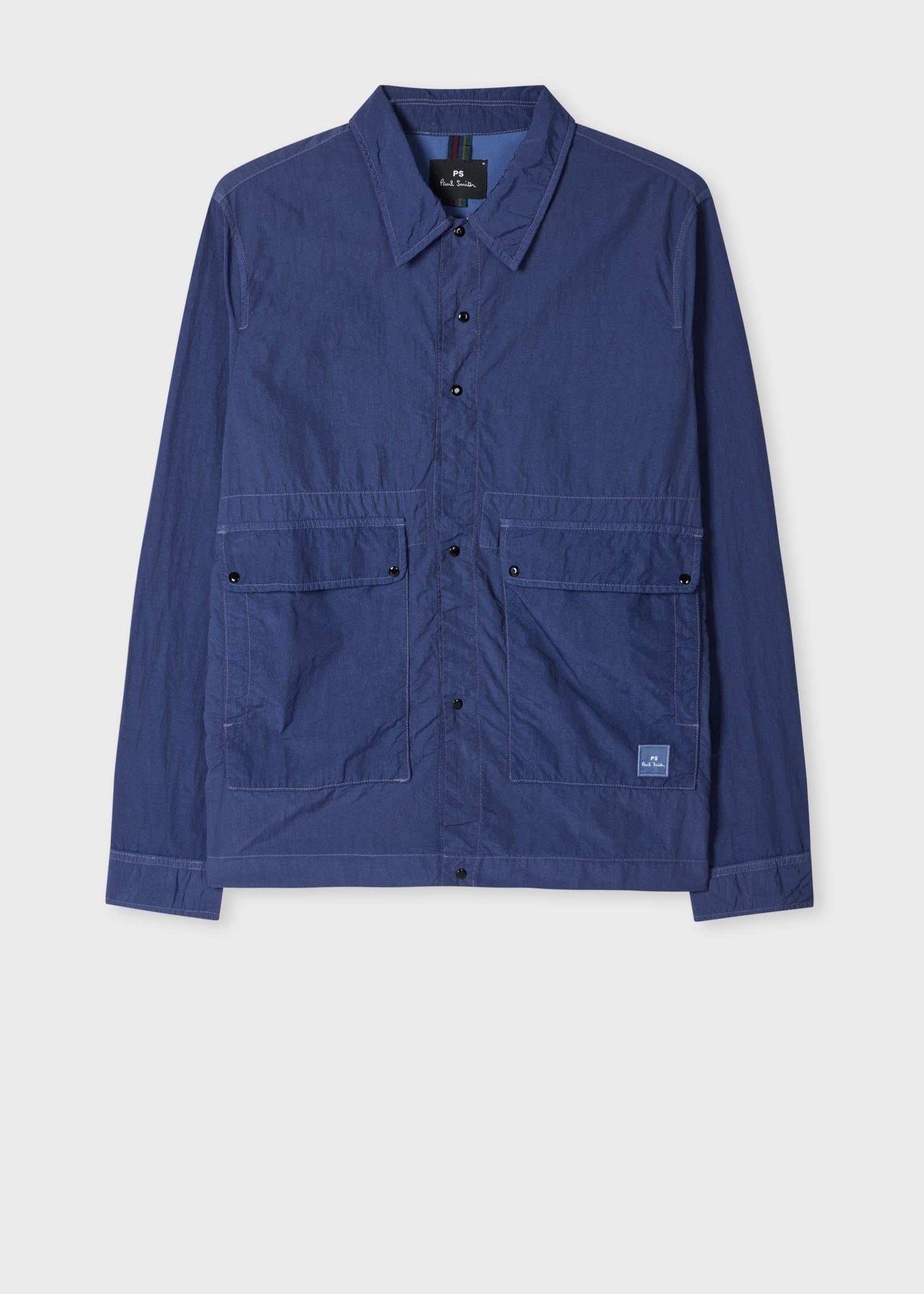 Navy Garment Dye Nylon Shirt Jacket - 1