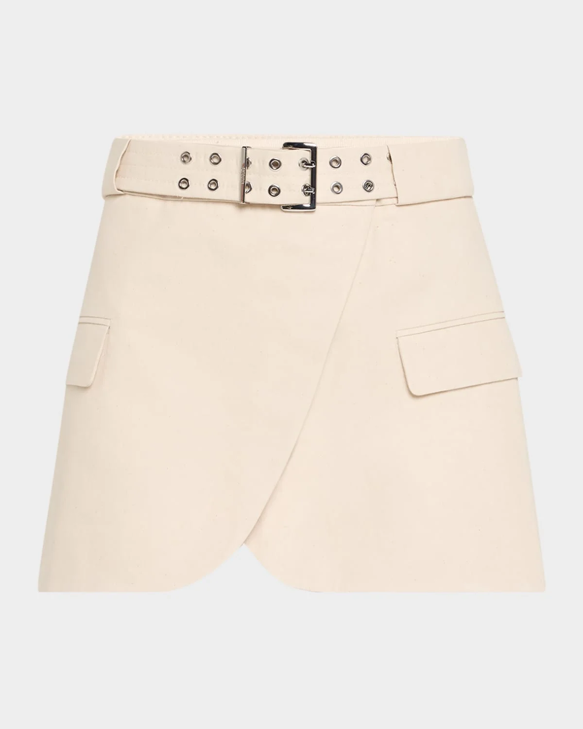 Cotton Melange Tailoring Mini Skirt - 1