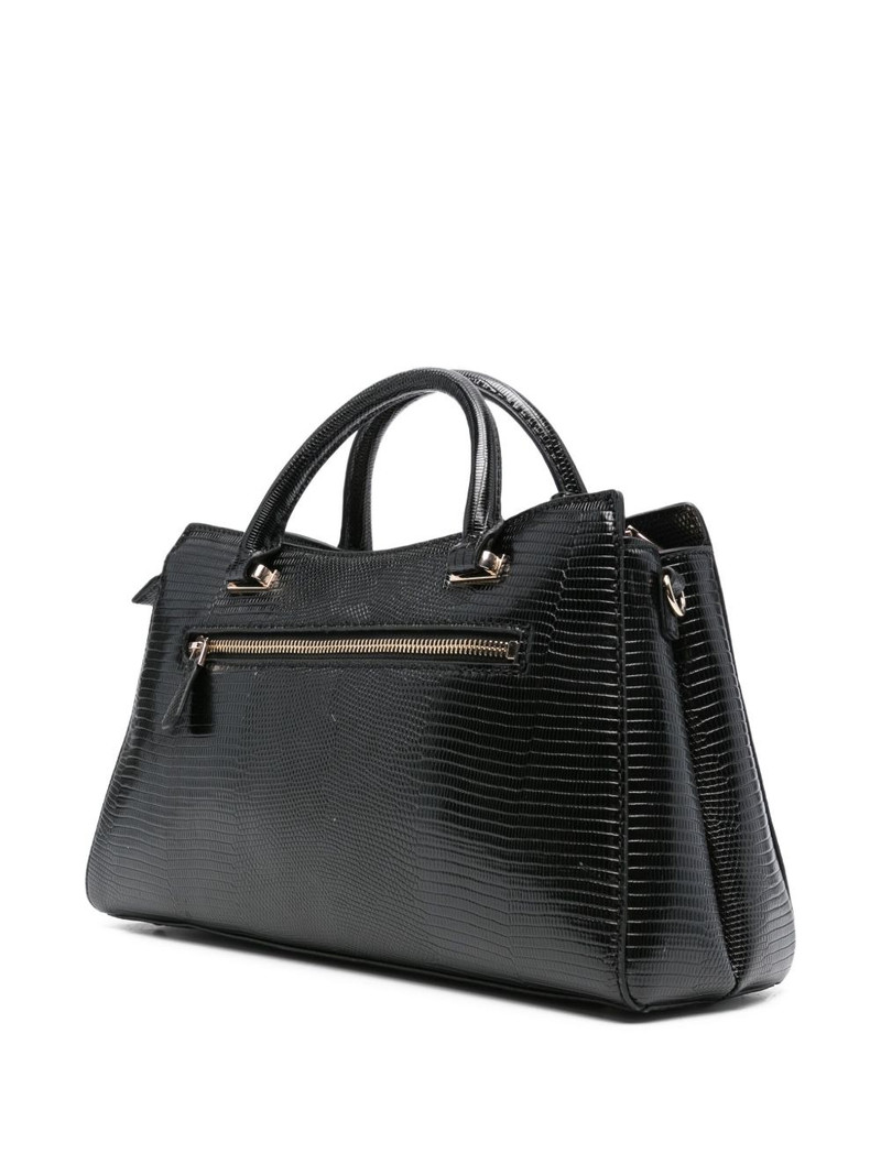 GUESS USA logo-plaque snakeskin tote bag outlook