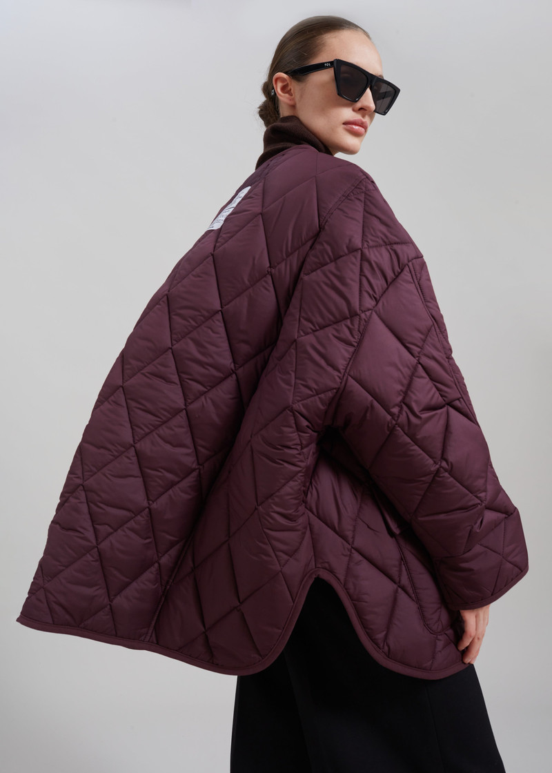 Teddy Quilted Jacket - Burgundy 8