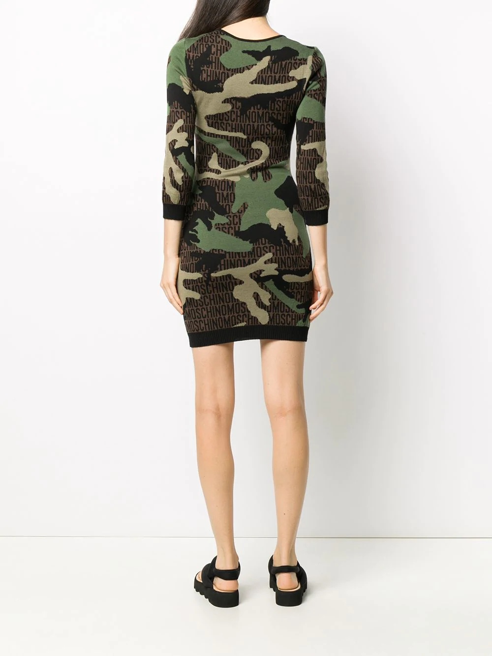 camouflage-pattern knitted dress - 4