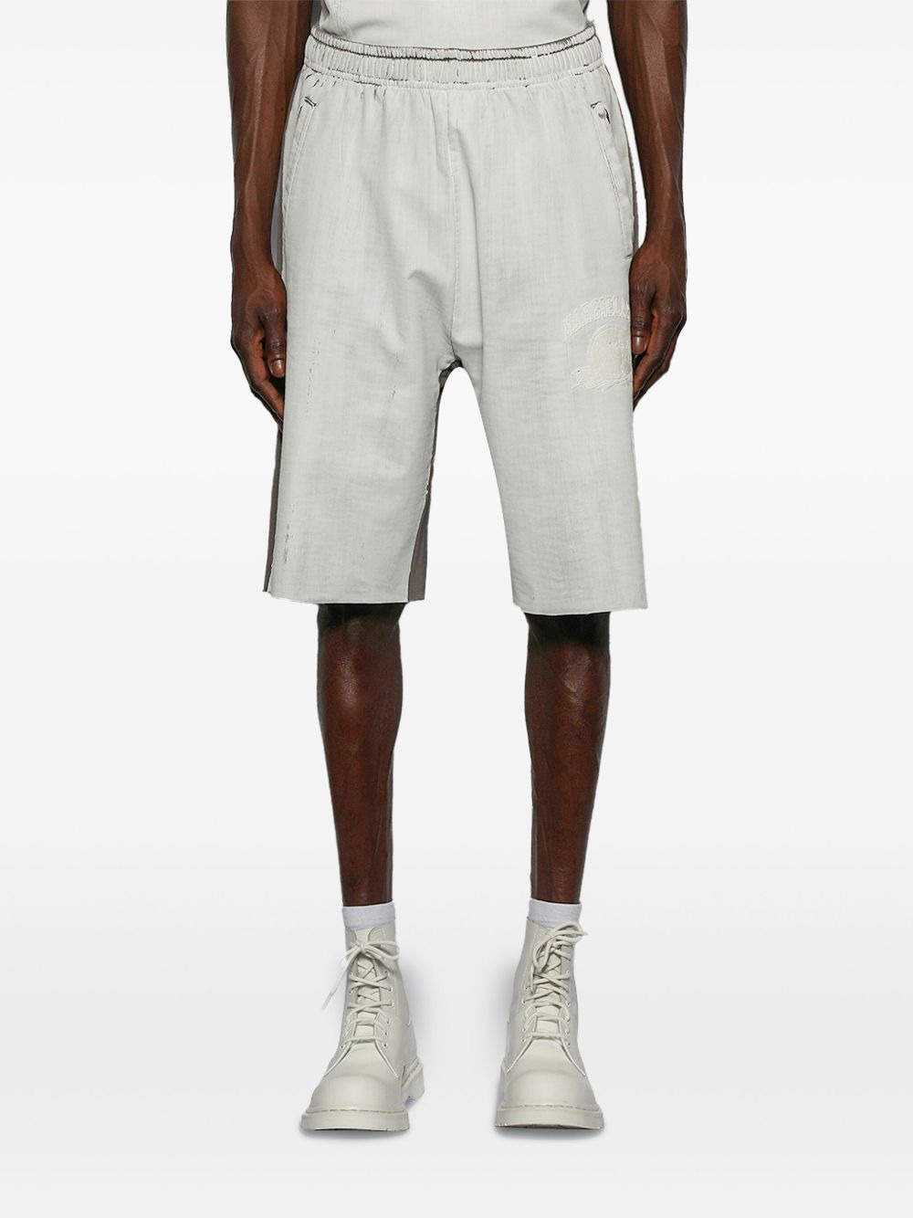 two-tone frayed shorts - 3