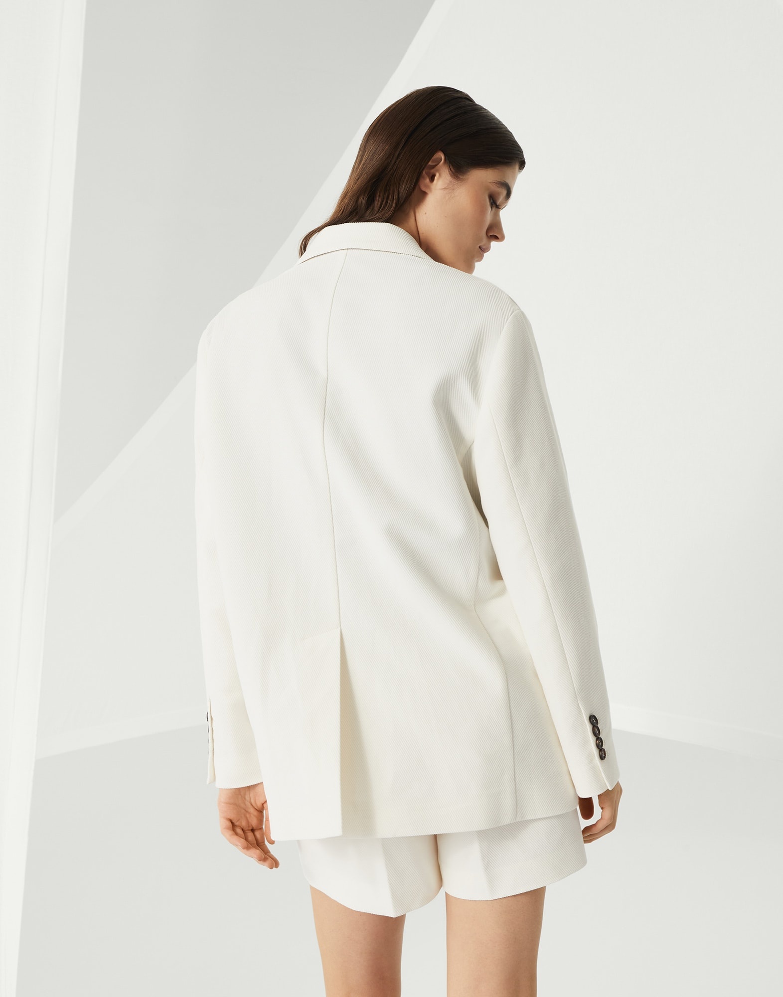 Cotton and linen cavalry blazer with monili - 2