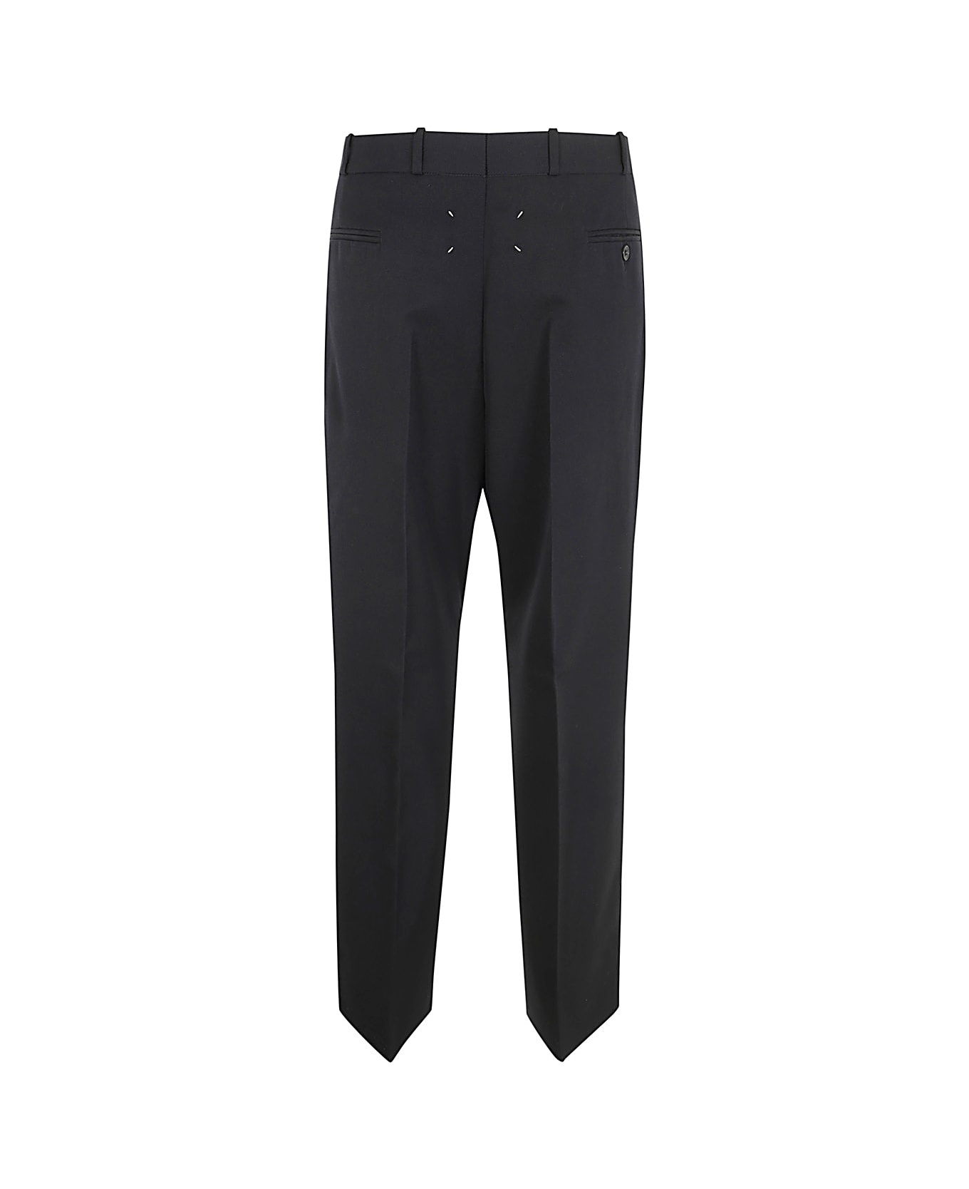 Navy Virgin Wool Trousers - 2