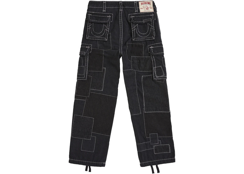 Supreme Supreme True Religion Patchwork Cargo Pant Black outlook