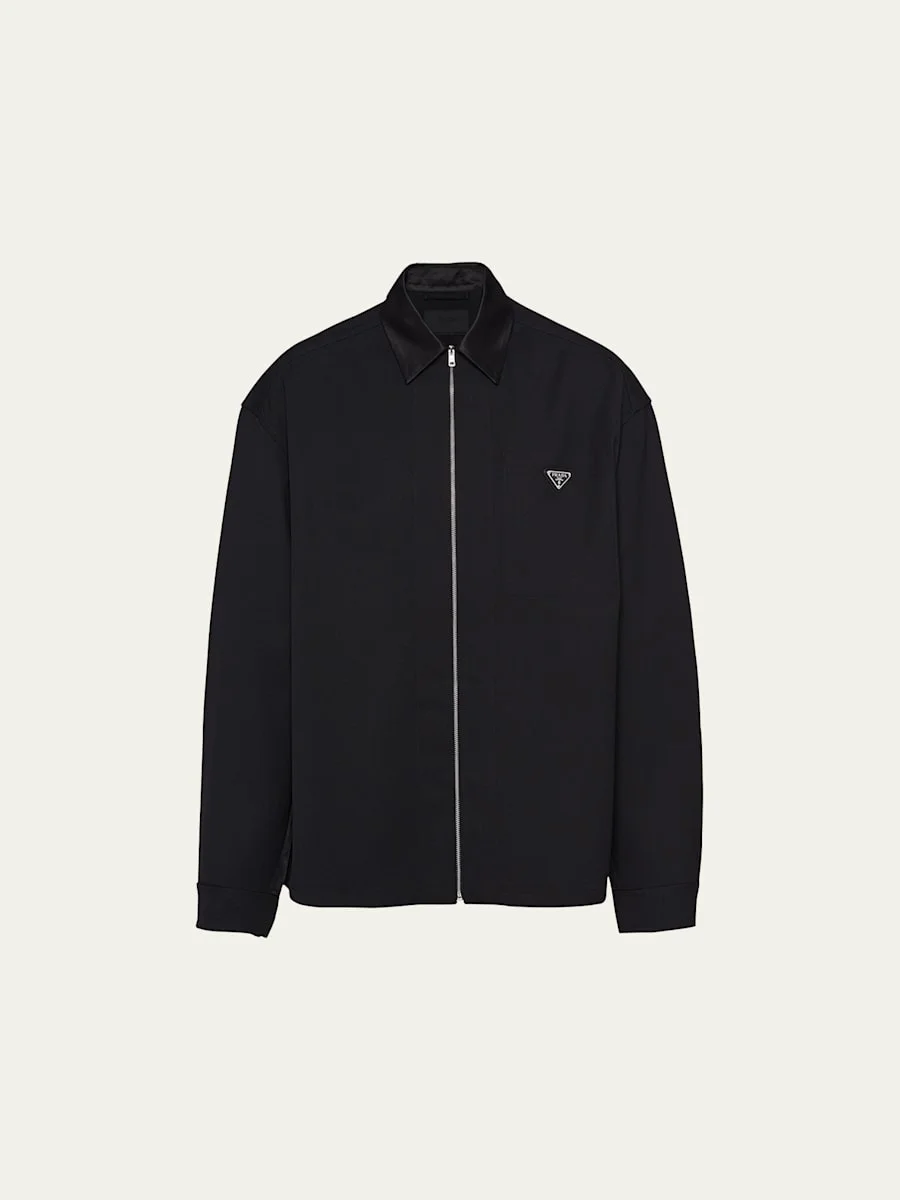 Men's Full-Zip Gabardine Overshirt - 1