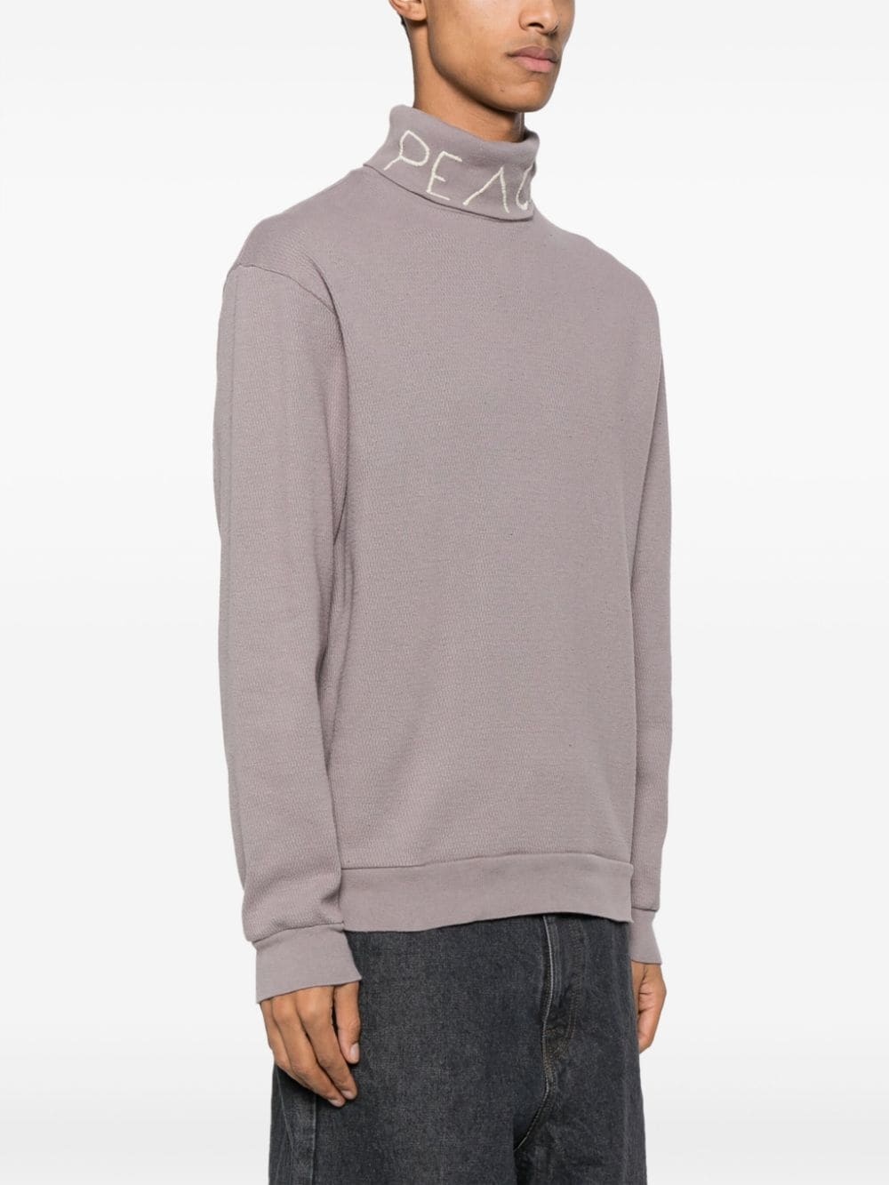 embroidered-motif cotton jumper - 3