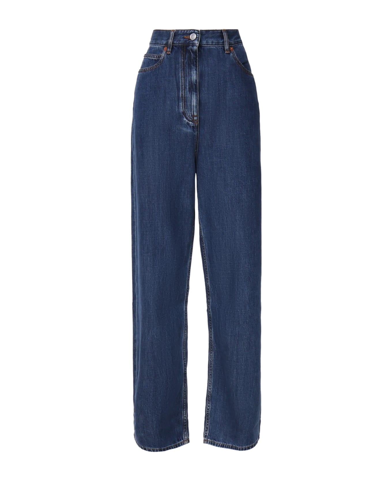 Pantalone In Denim Blu Medio - 1