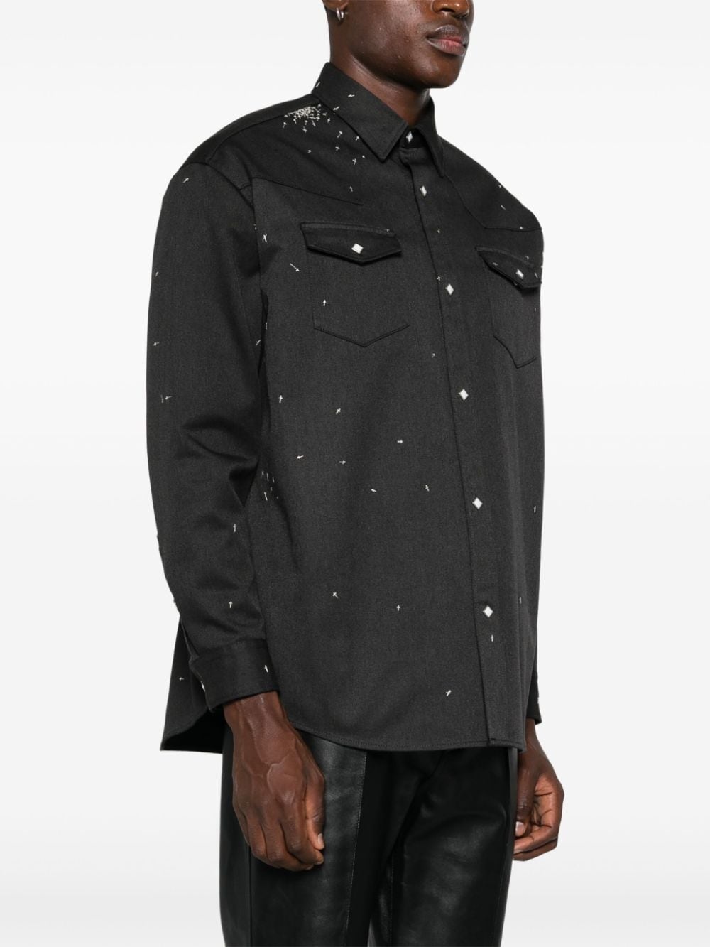cross-motifs shirt - 3