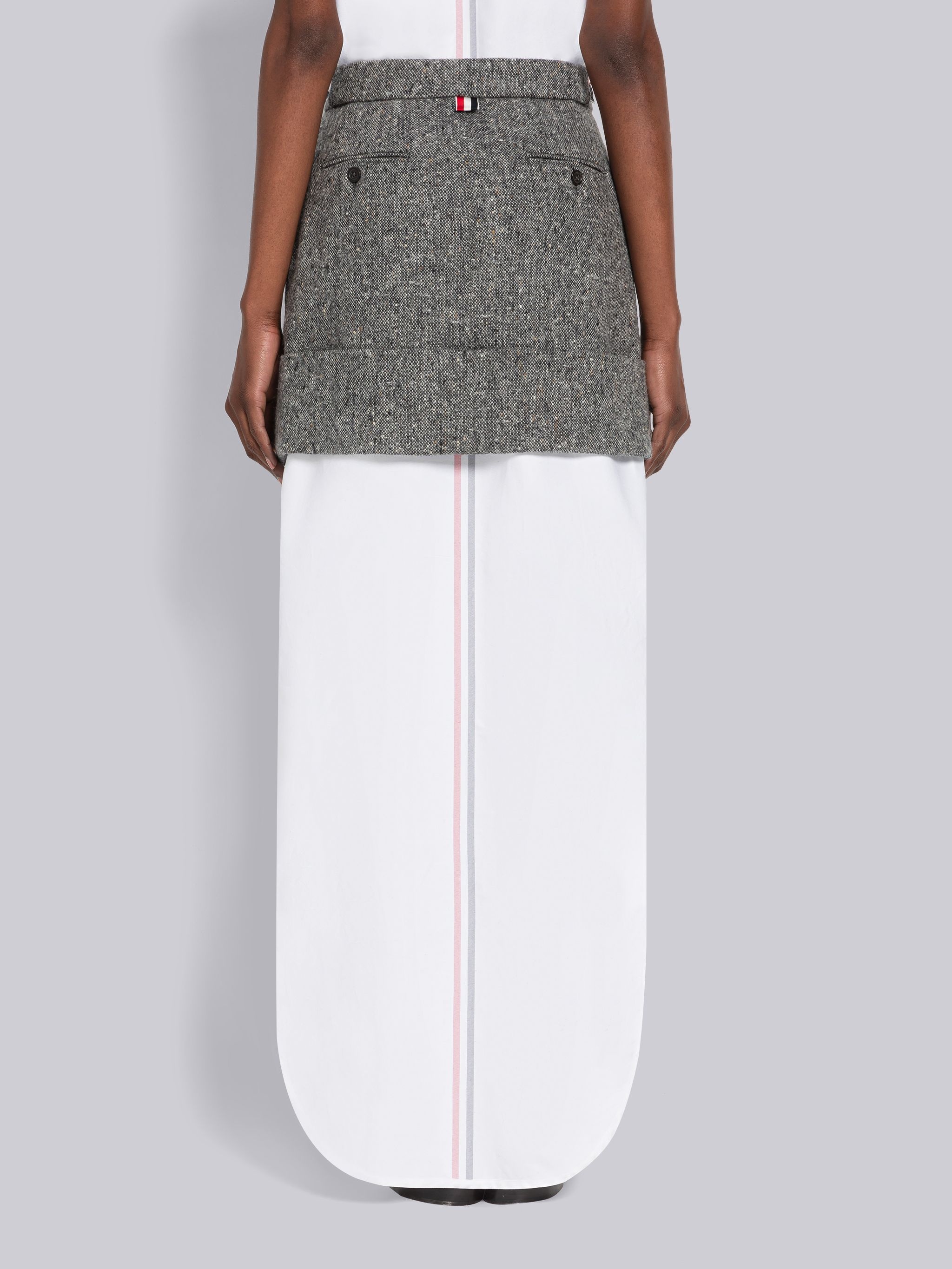 Donegal Wool Double Breasted Sack Mini Skirt - 3