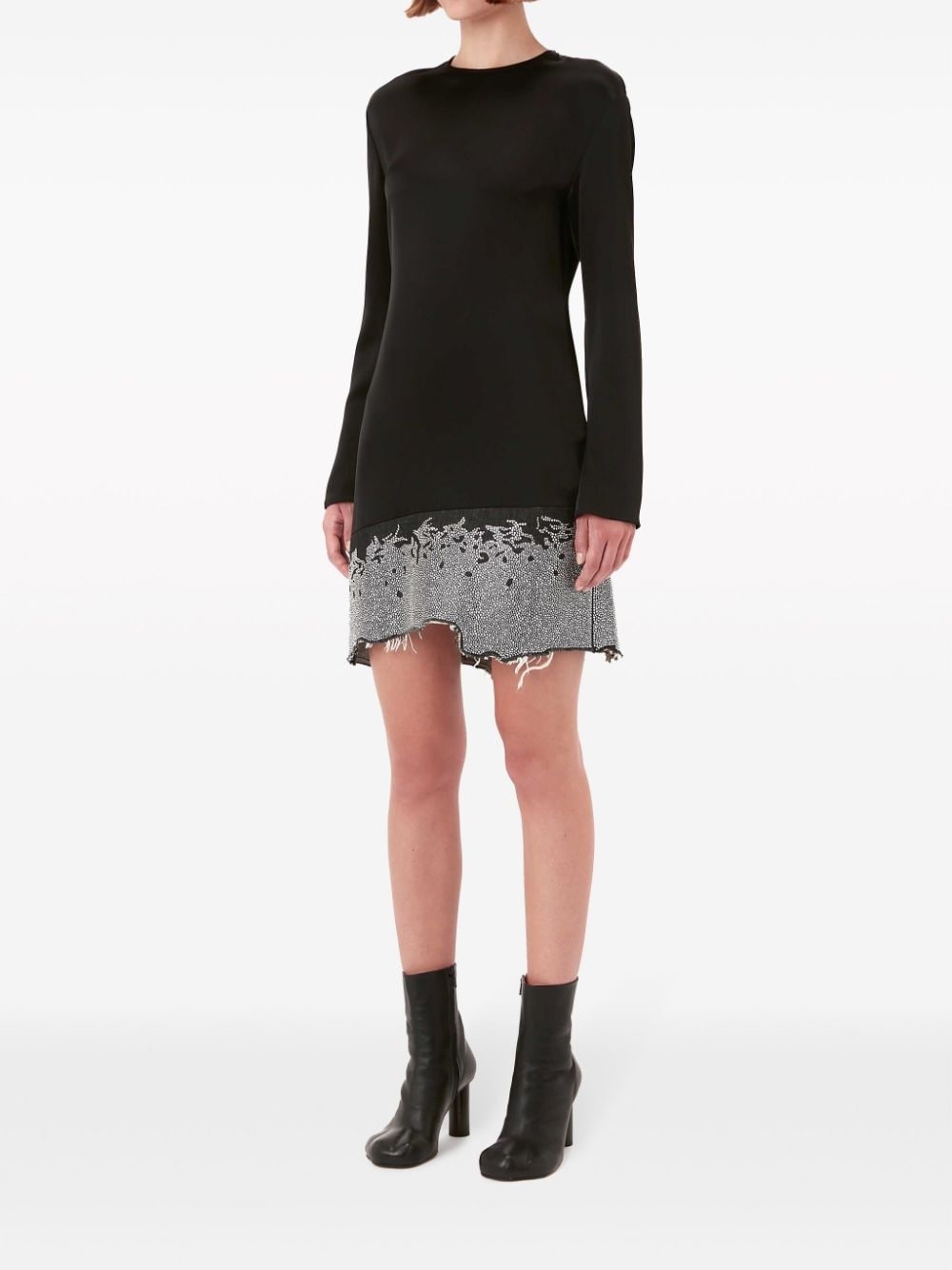 glitter-detail crew-neck minidress - 3