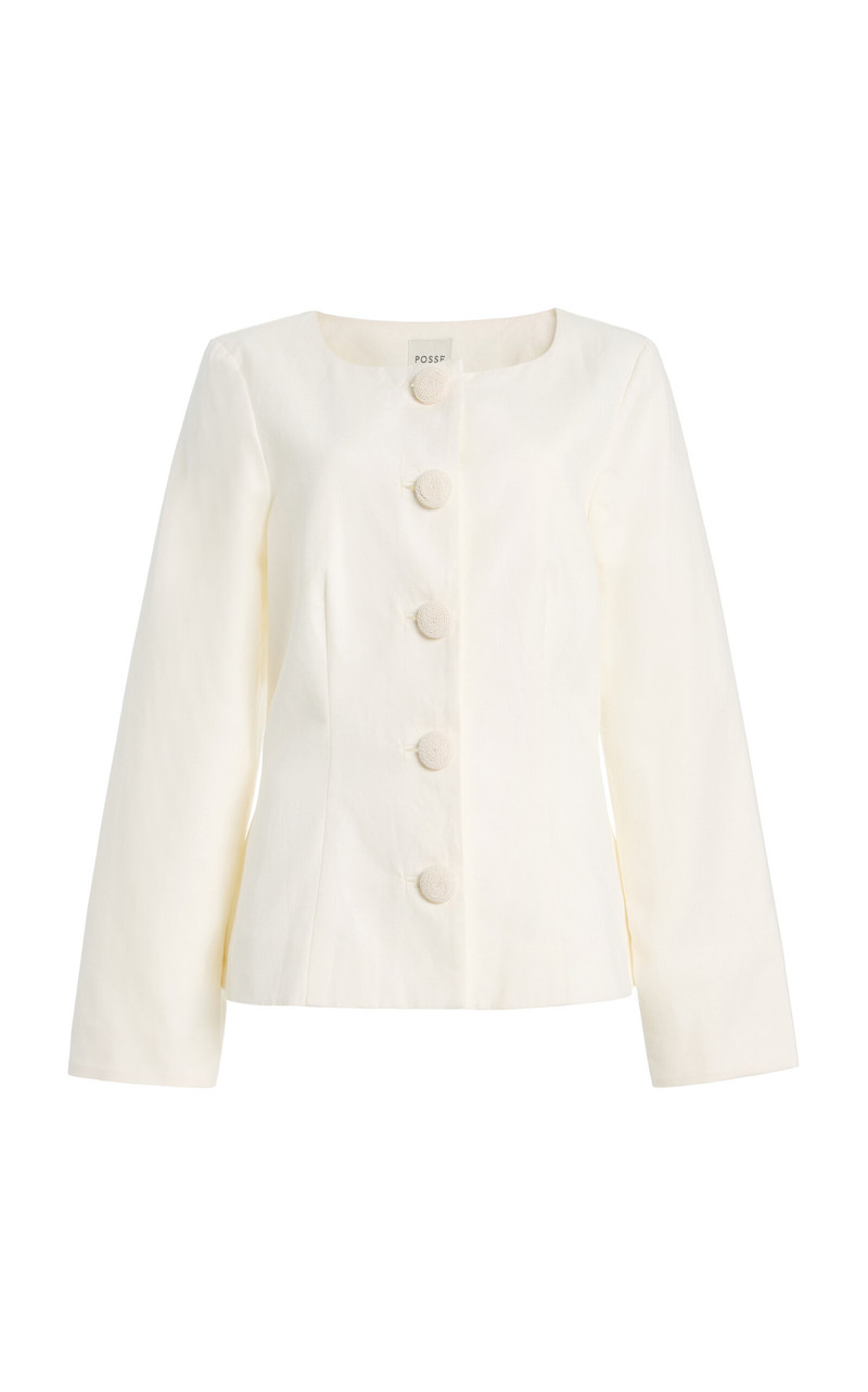 Exclusive Heidi Cotton-Linen Jacket ivory 1