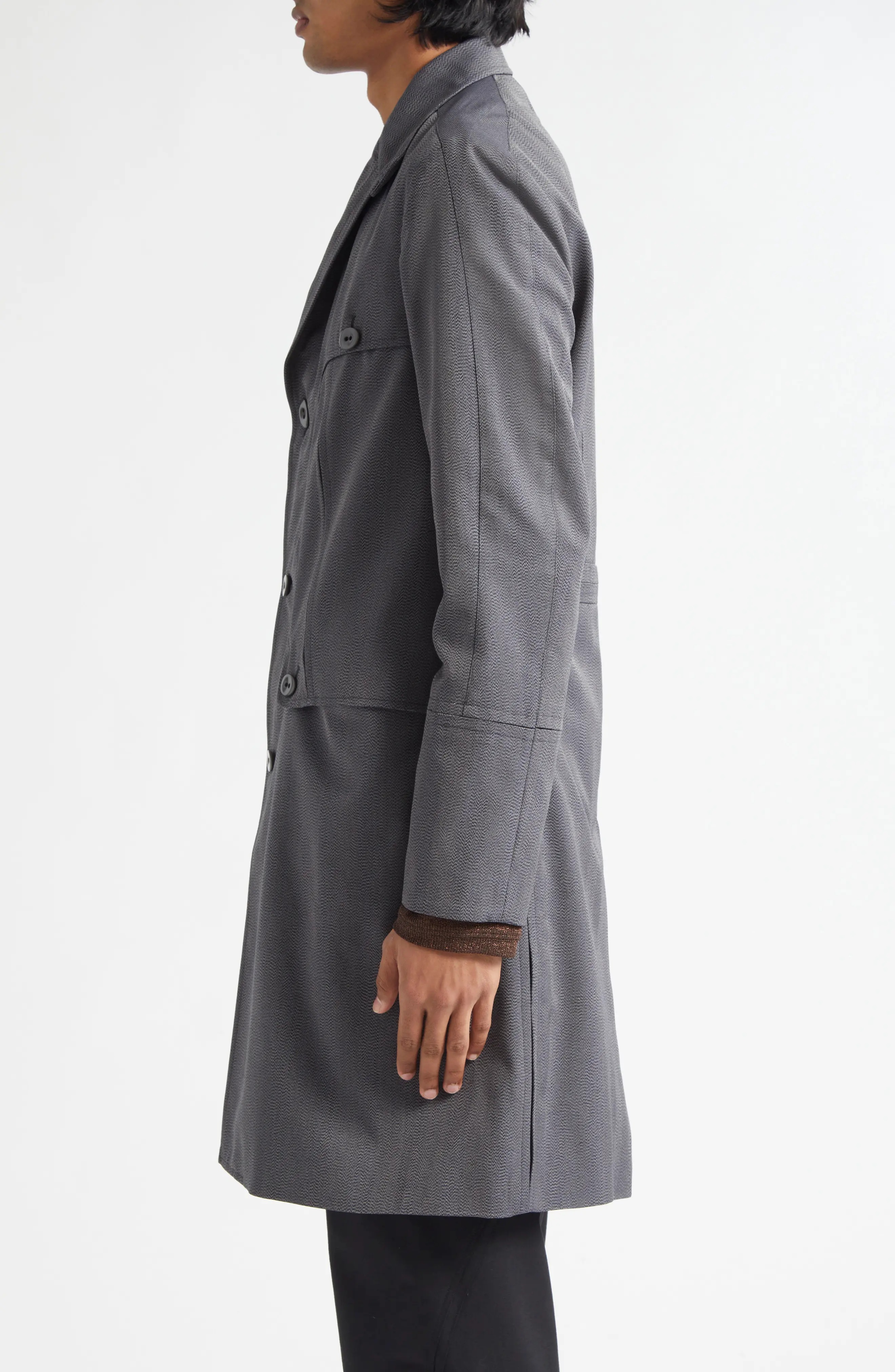 Brecht Herringbone Trench Coat - 4