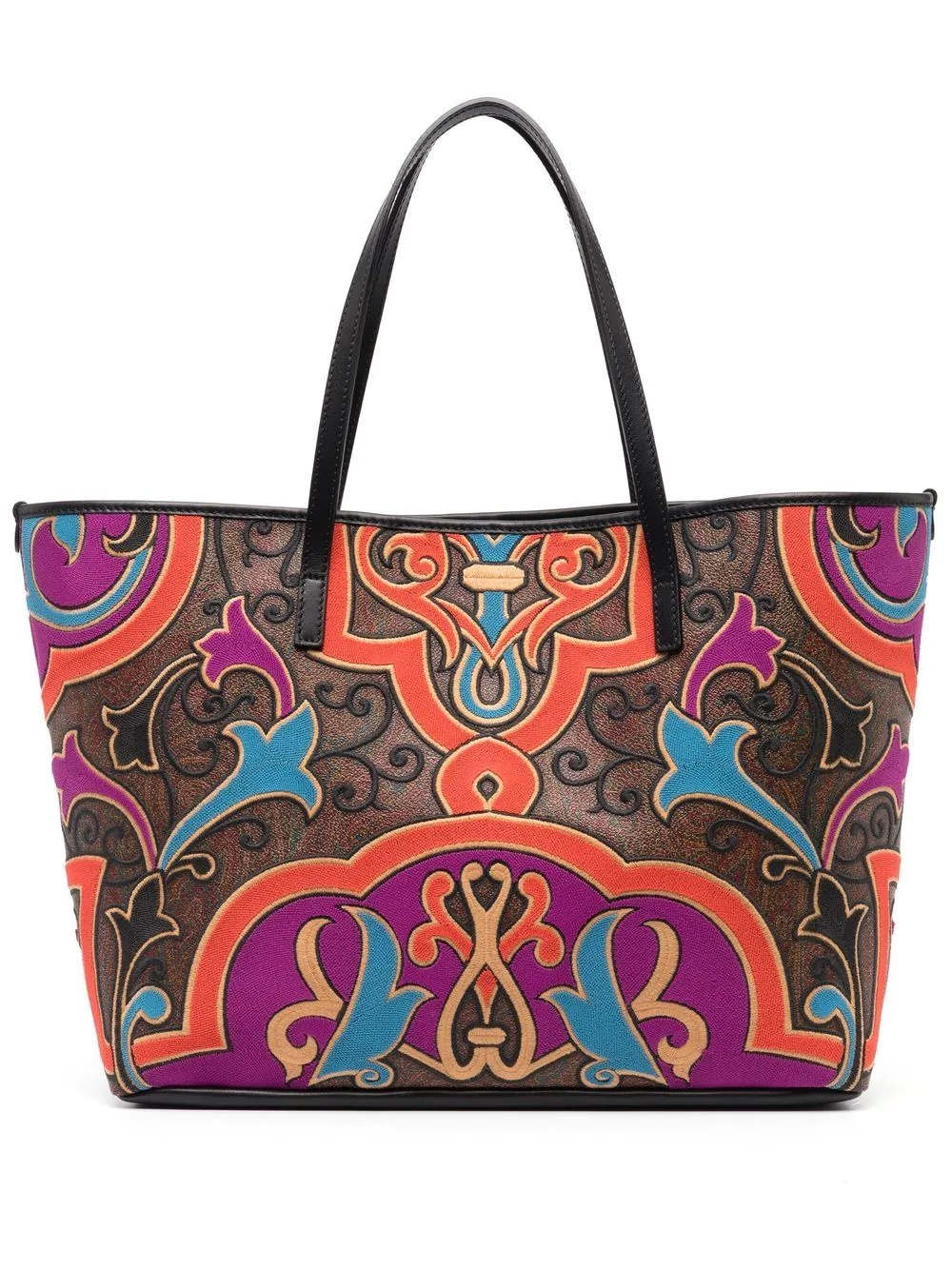 Paisley embroidery shopping tote-bag - 1