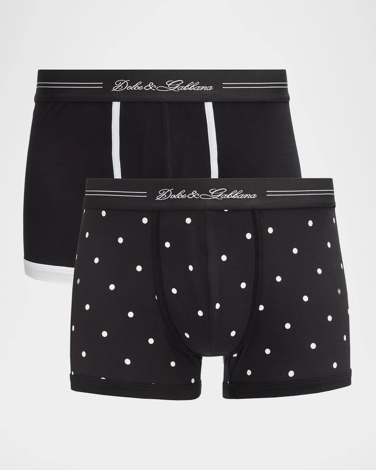Men's Mixed Solid and Polka Dot 2-Pack Boxer Briefs - 1