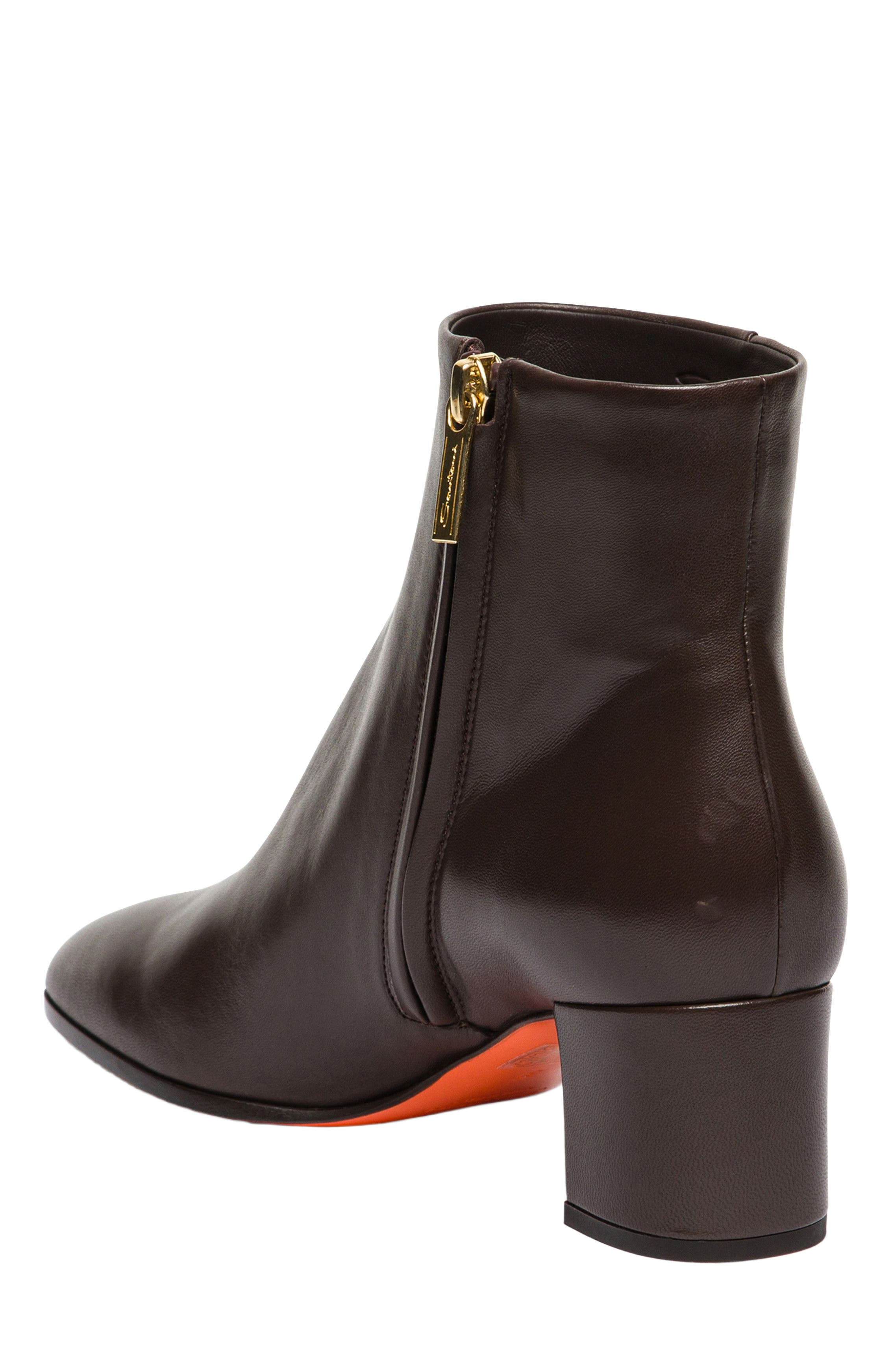 Santoni Leather mid-heel ankle boot in Brown at Nordstrom - 3