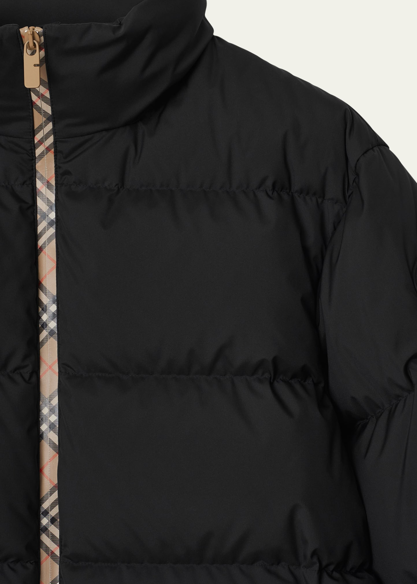 Men's Check-Zip Down Jacket - 2