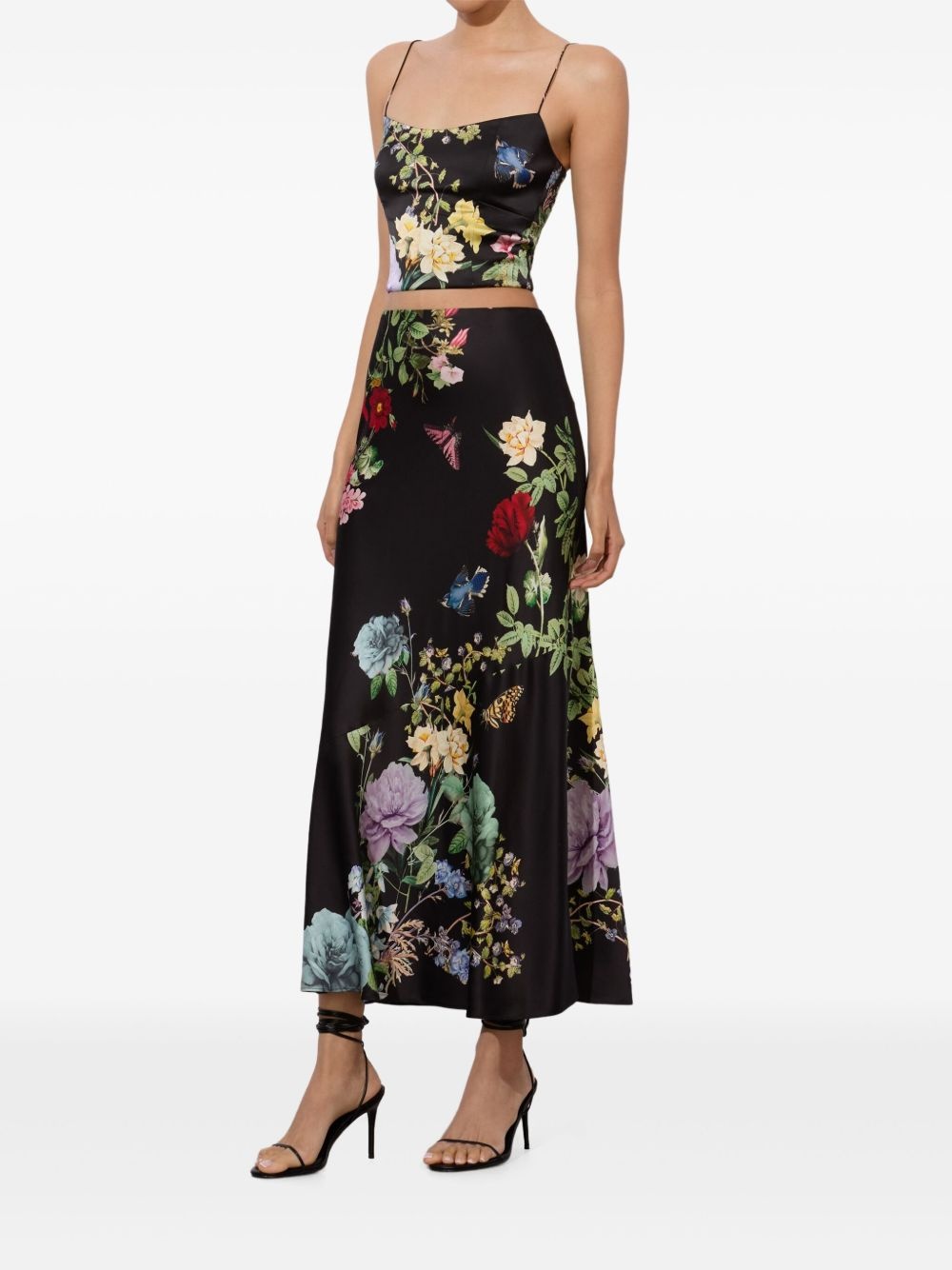 floral-print midi skirt - 3