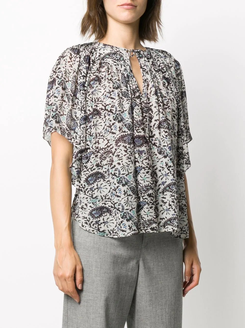 Neslya paisley short-sleeve blouse - 3