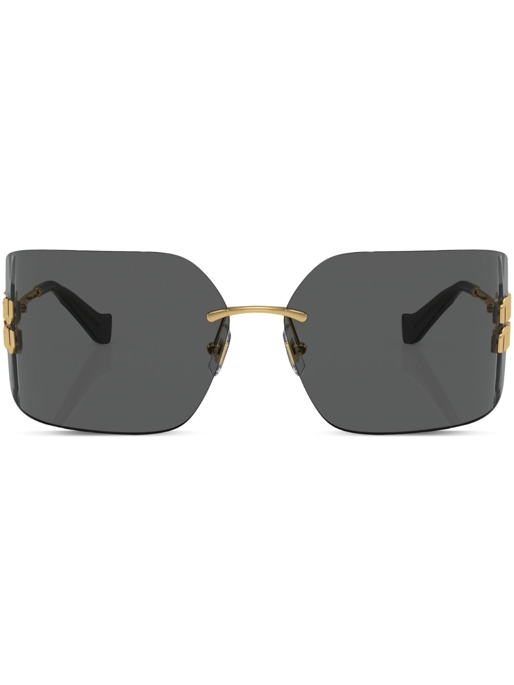 logo-plaque frameless sunglasses - 1
