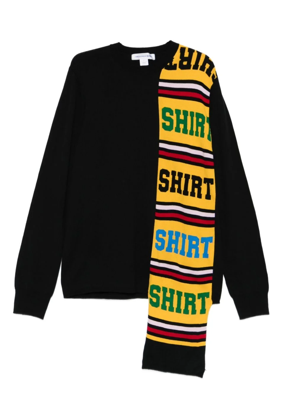 panelled shirt-detail sweater - 1