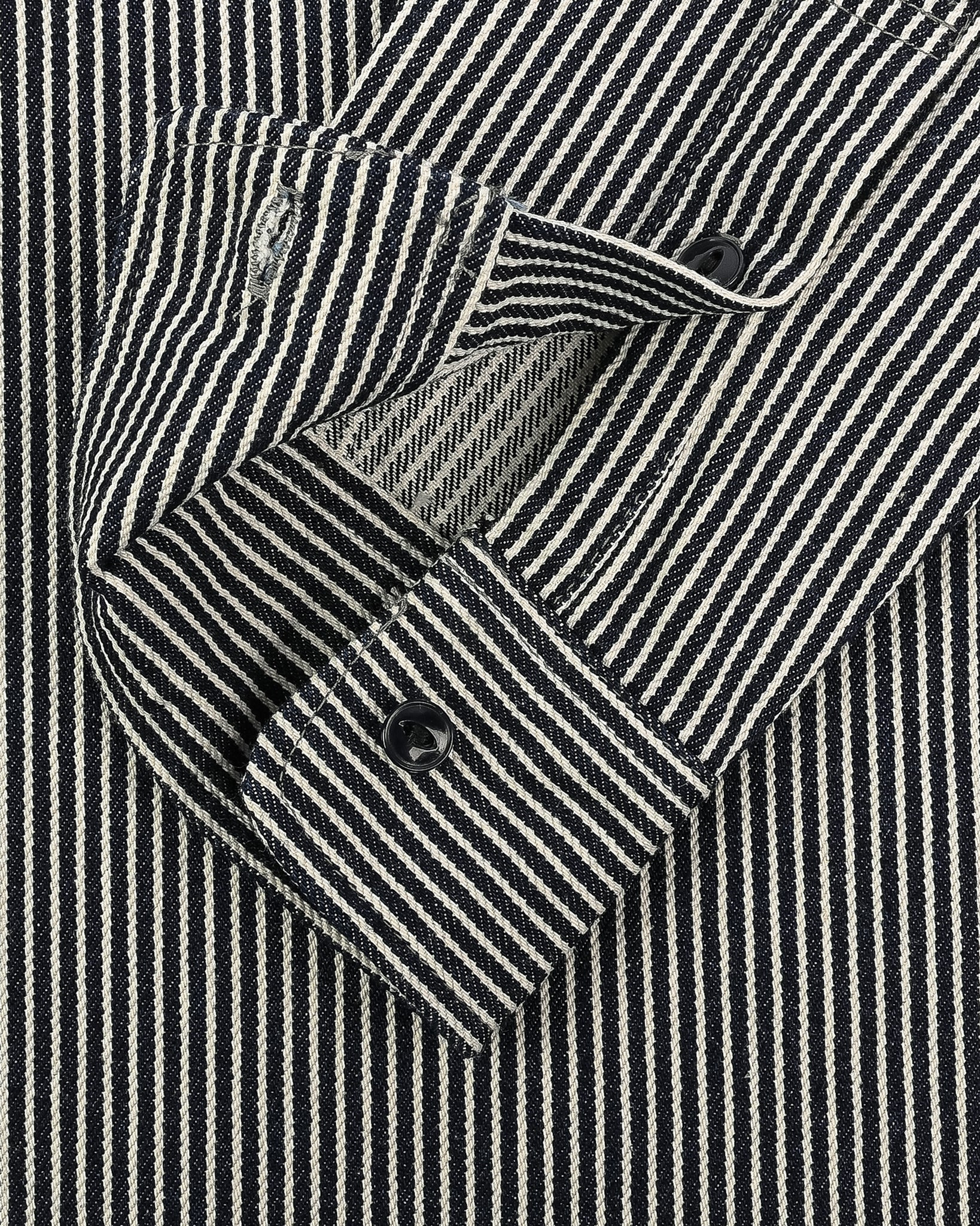 IHSH-274-IND 12oz Hickory Stripe Work Shirt - Indigo - 10