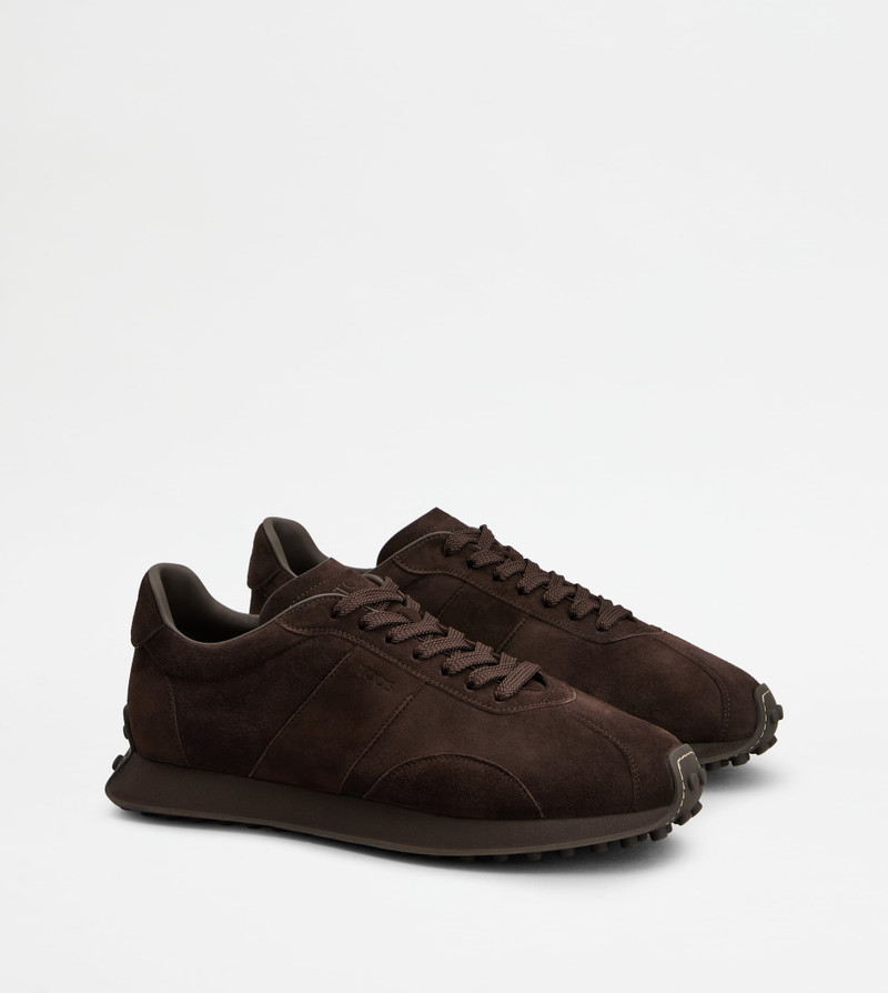 Tod's T VINTAGE SNEAKERS IN PASHMY SUEDE - BROWN outlook