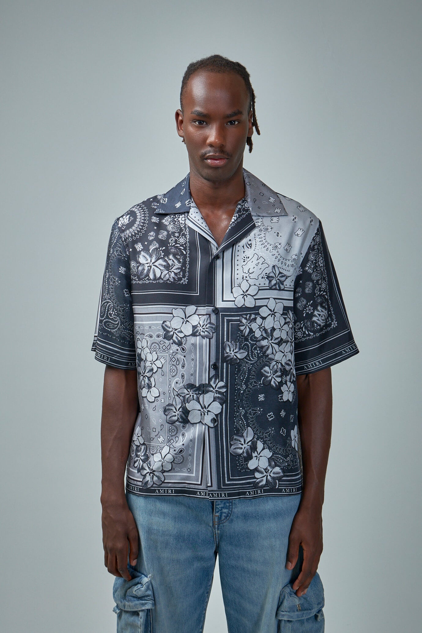 Bandana Floral Bowling Shirt - 1