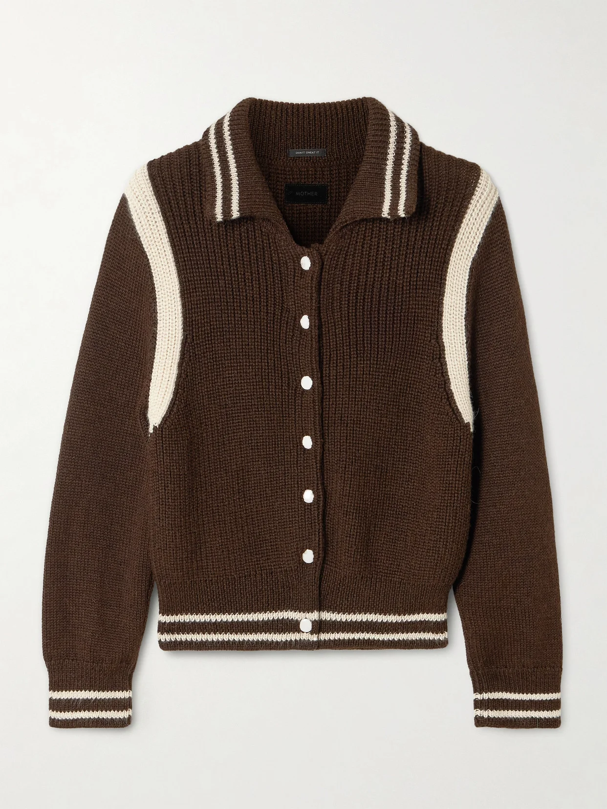 The Little Raquette Appliquéd Striped Alpaca Cardigan - 1
