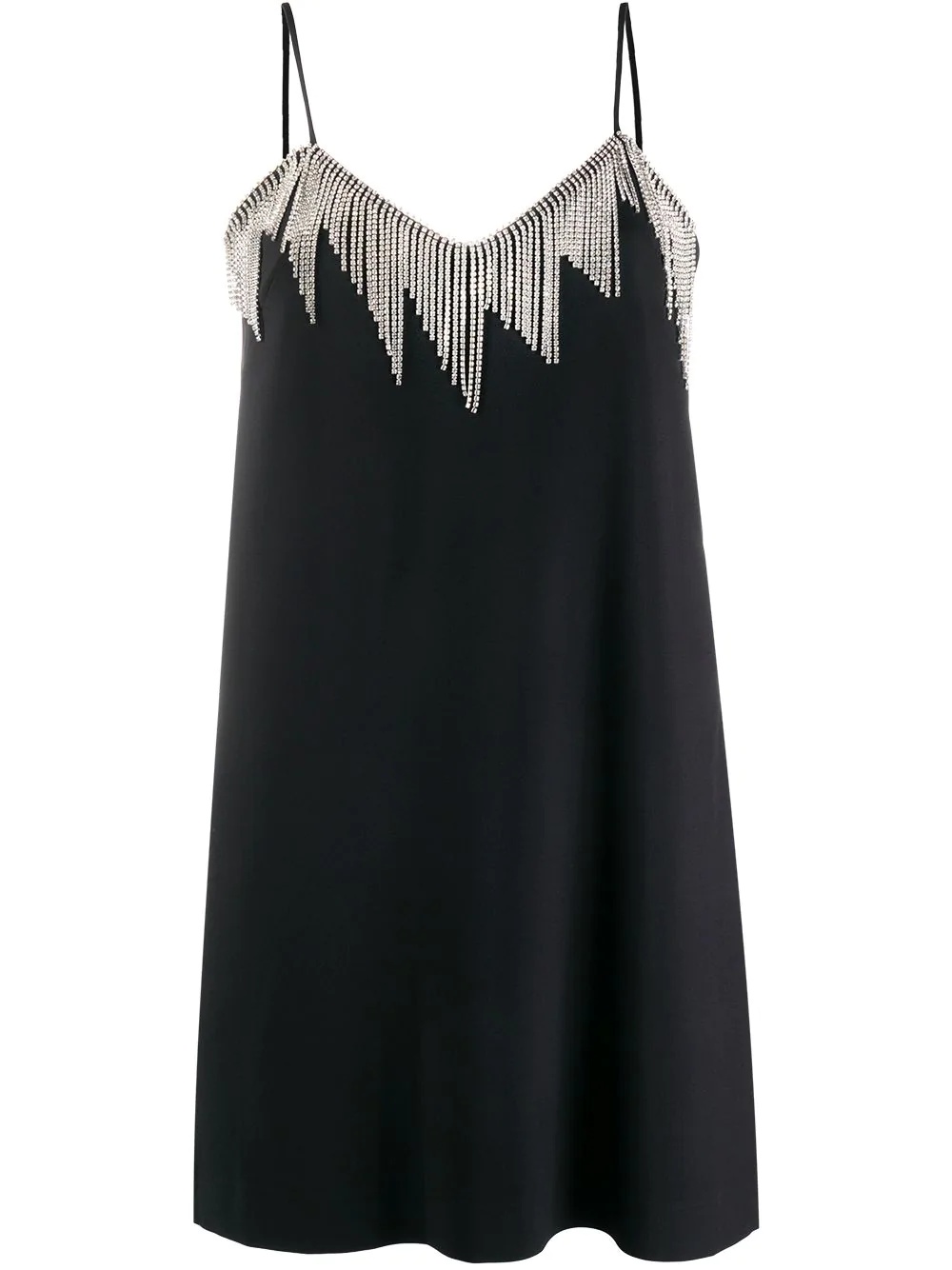 crystal chain-trim dress - 1