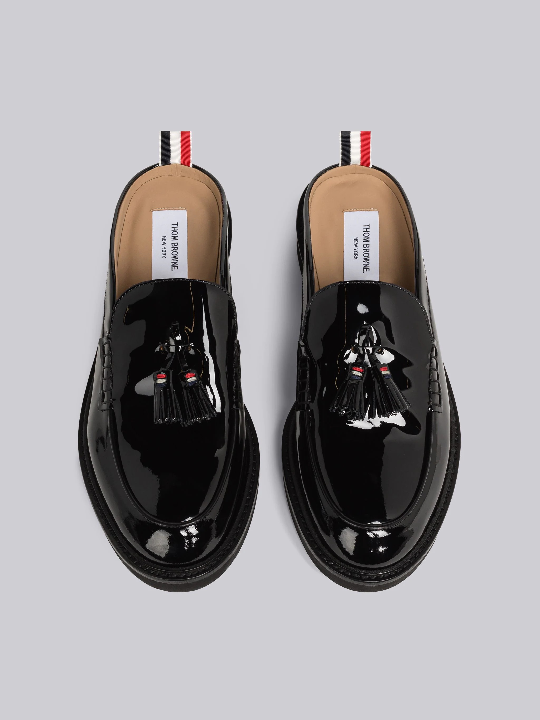 Soft Patent Leather Tassel Loafer Mule - 4