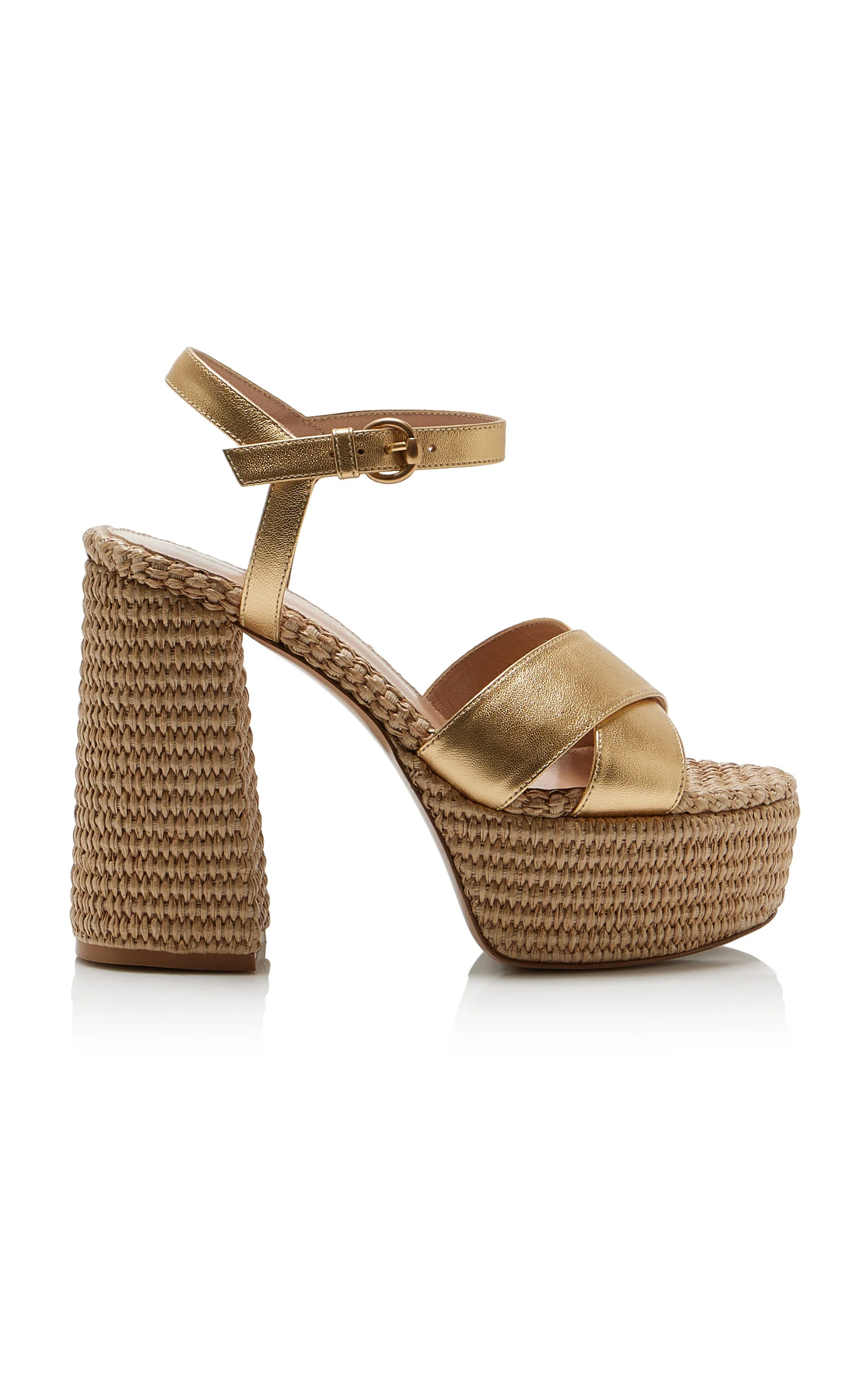 Bebe Leather Platform Sandals gold - 1