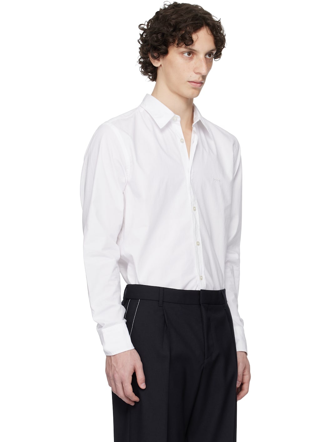 White Regular-Fit Cotton Poplin Shirt - 2