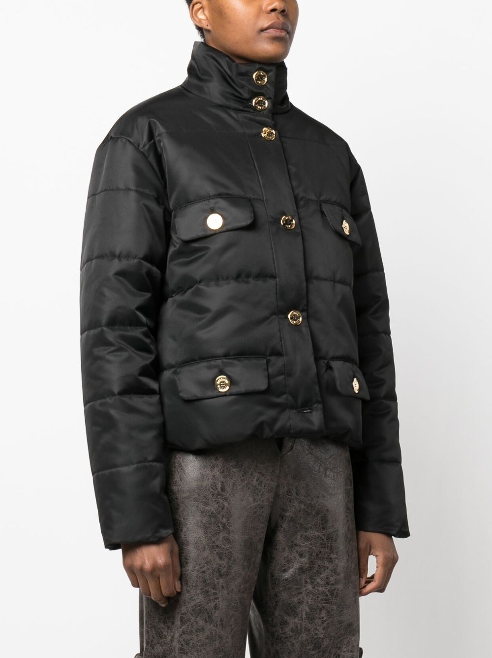 button-up puffer jacket - 3