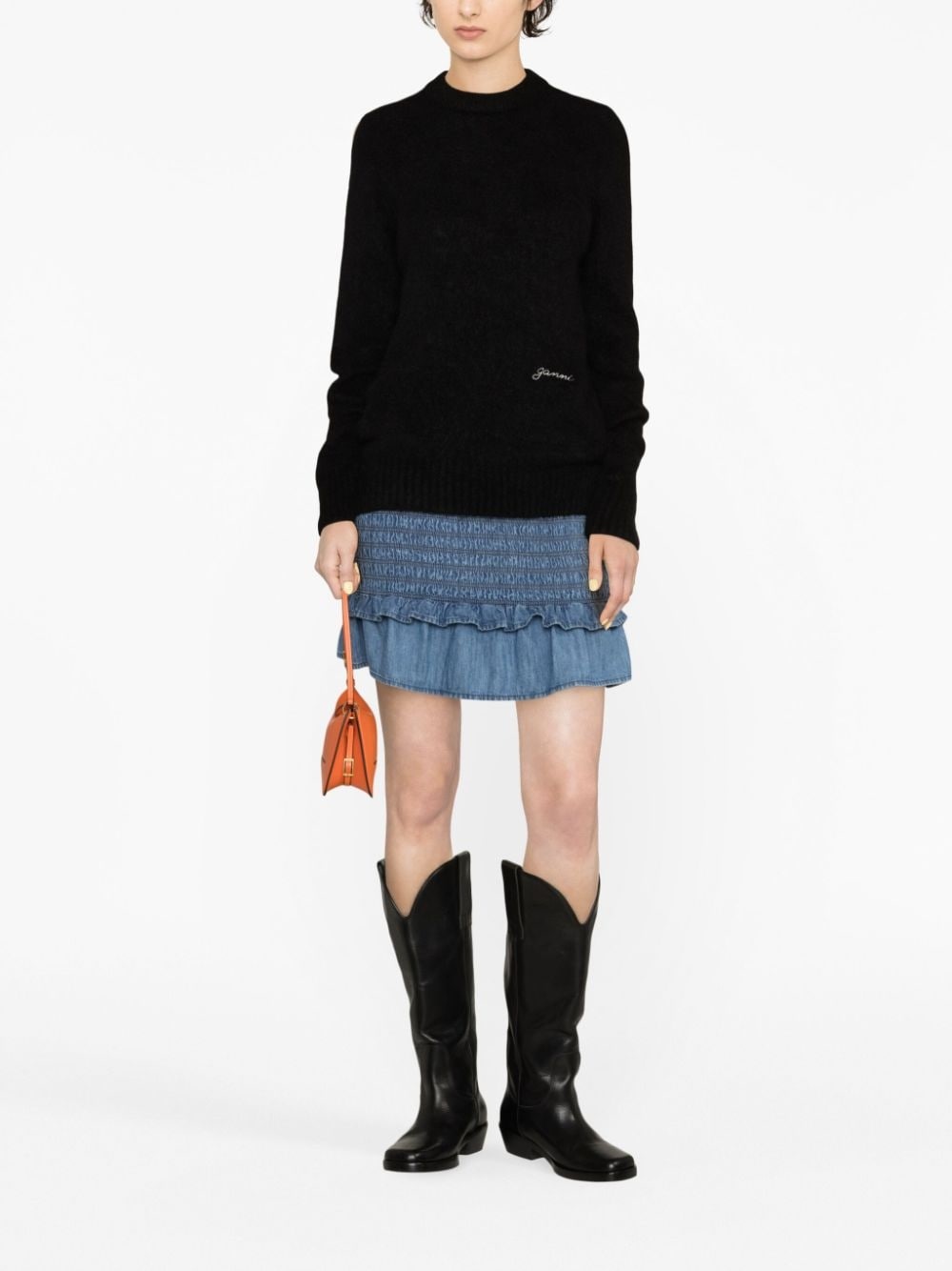 crew-neck alpaca wool-blend jumper - 2