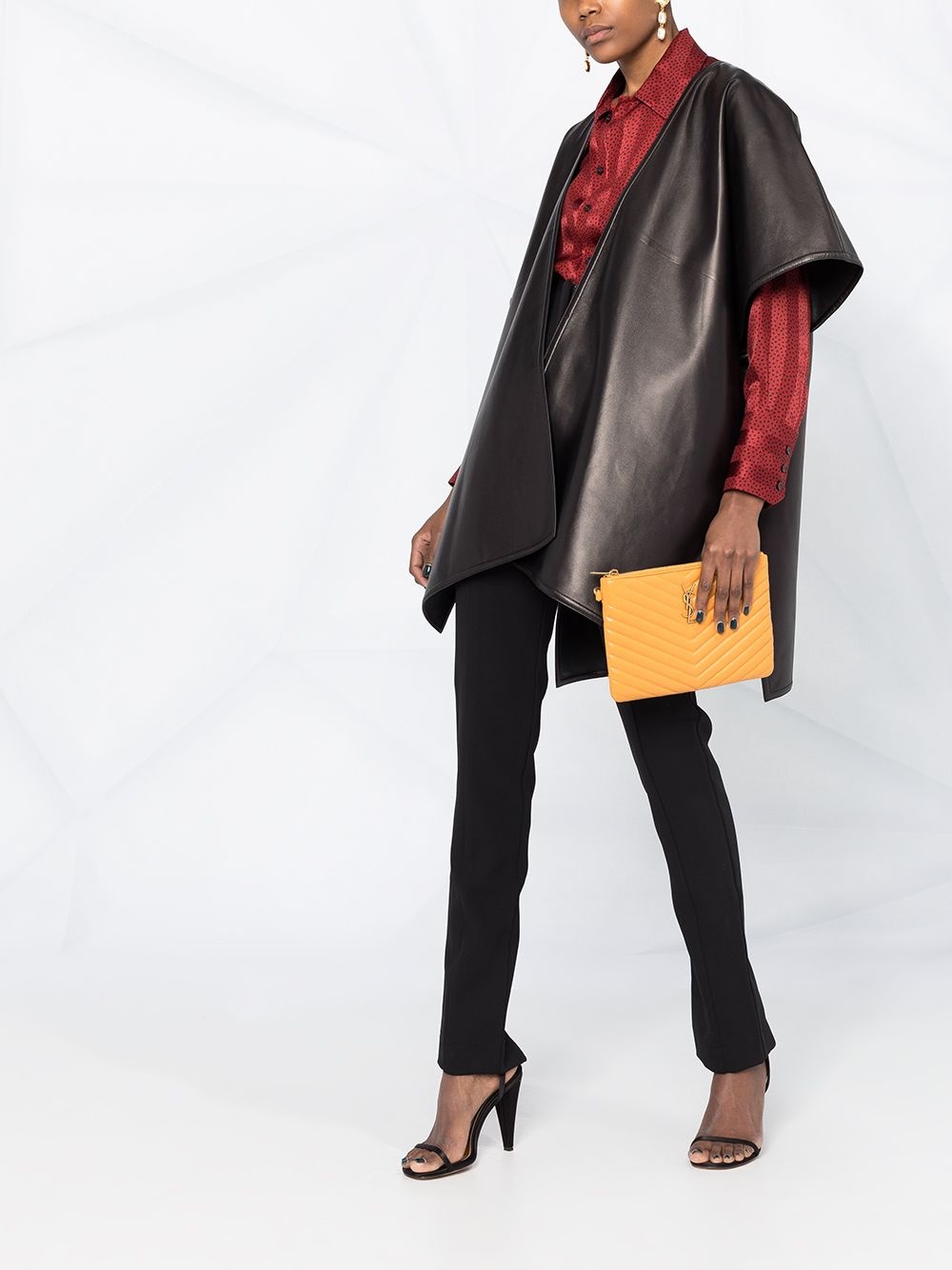 draped short-sleeve cape - 4