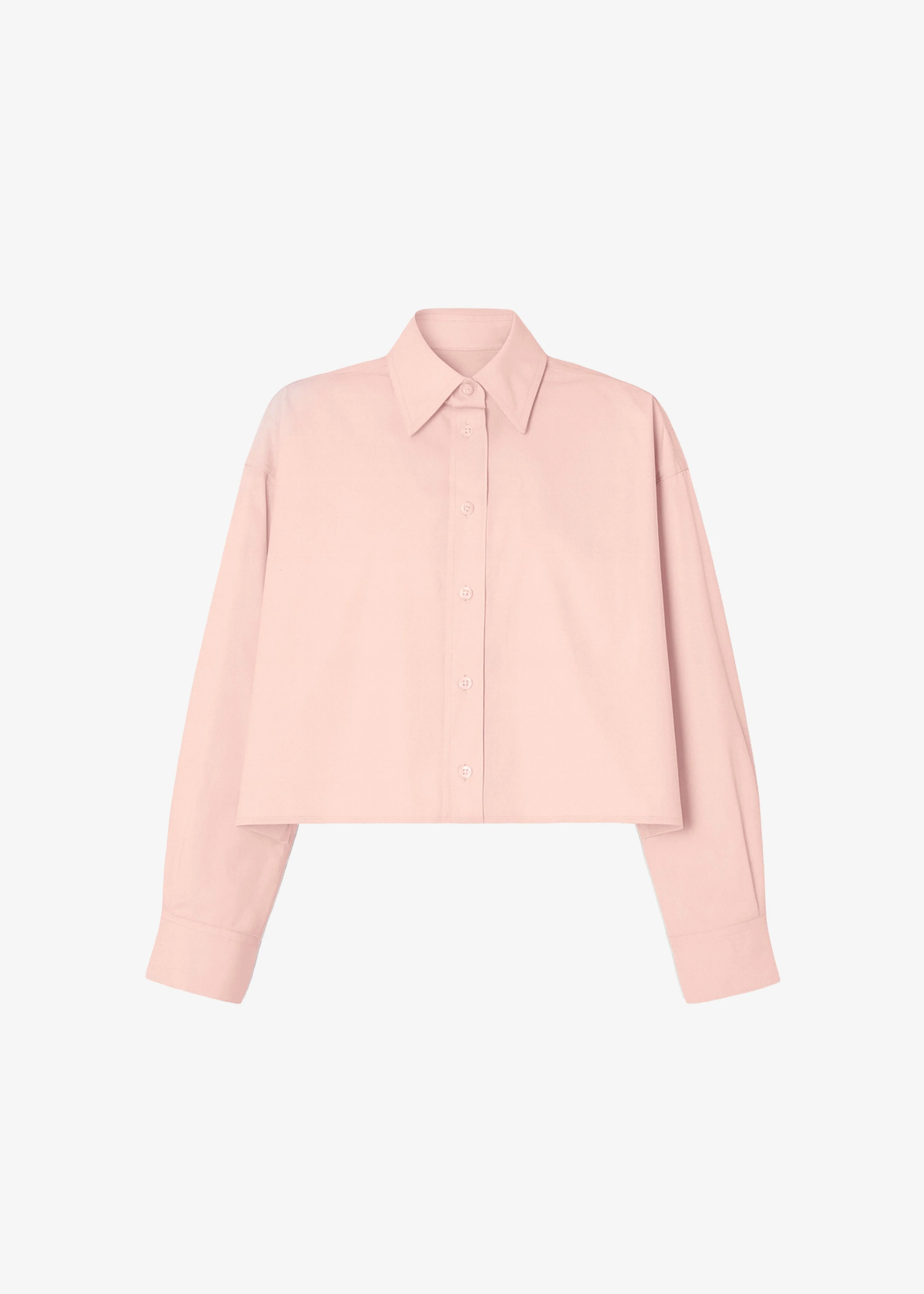 Arlen Cotton Boxy Shirt - Faded Pink - 1
