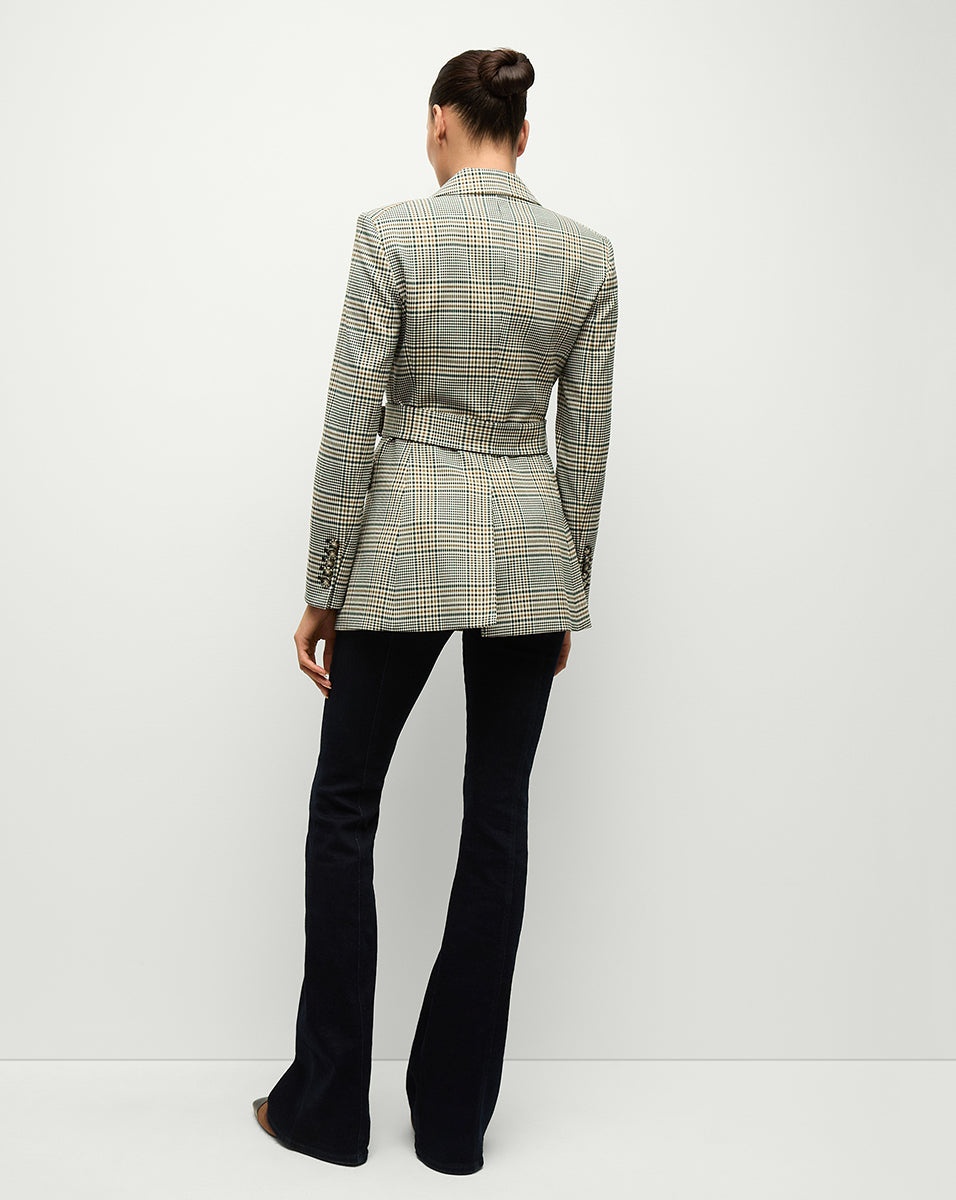 RYANNE BELTED PLAID DICKEY JACKET - 6