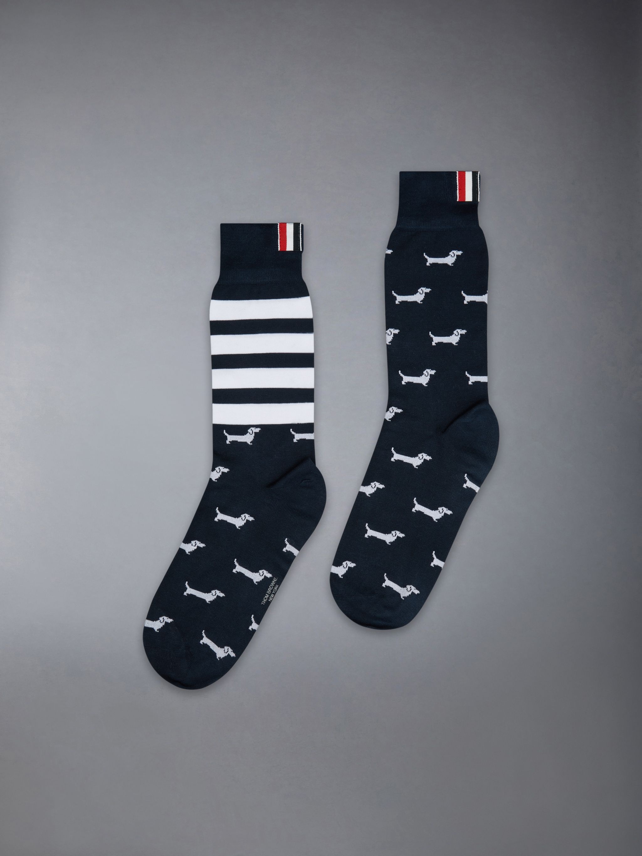 Cotton 4-Bar Hector Mid Calf Socks - 1