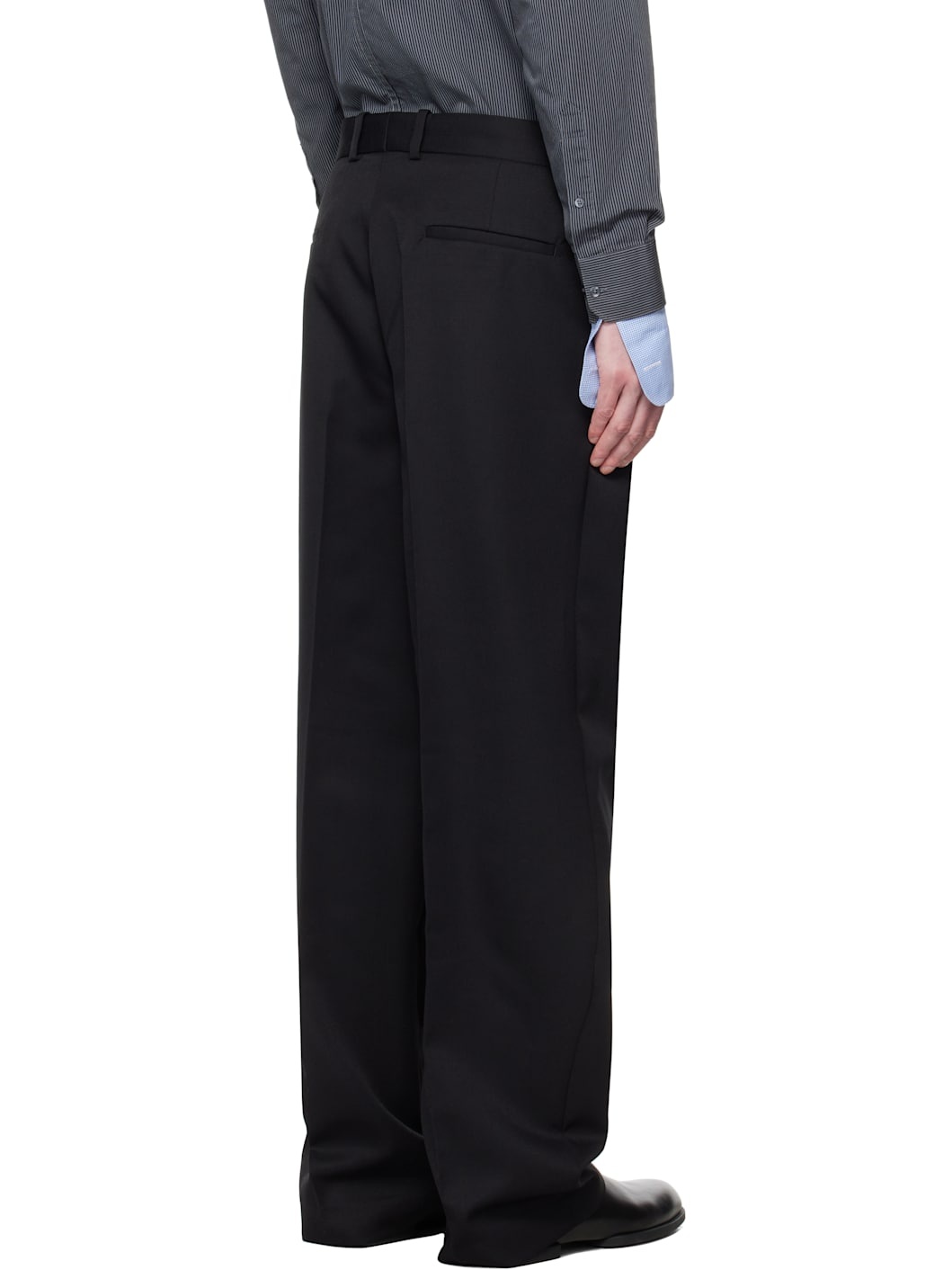 HAN KJØBENHAVN Black Boxy Suit Trousers | REVERSIBLE
