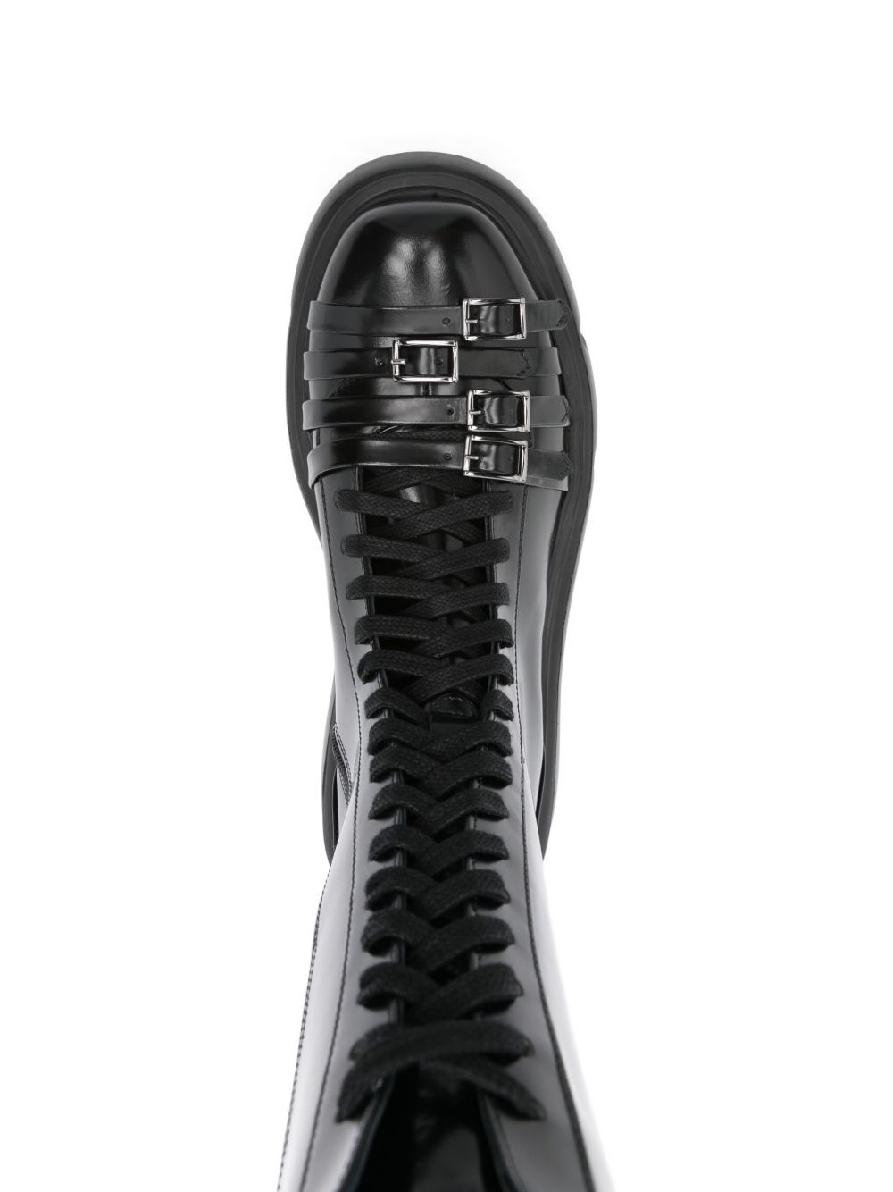 lace-up platform boots - 4