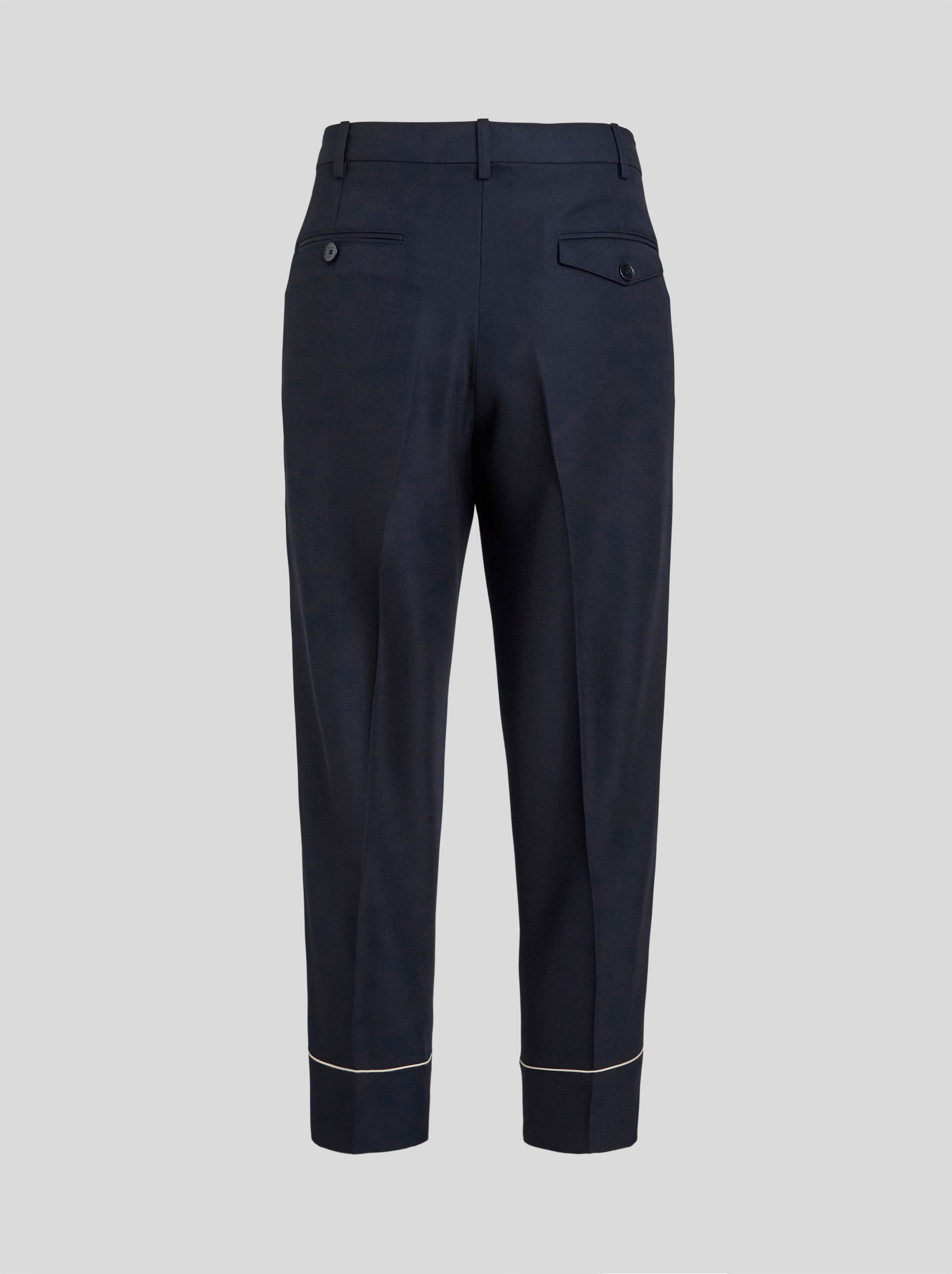 TAILORED WOOL TROUSERS WITH PIPING - 5