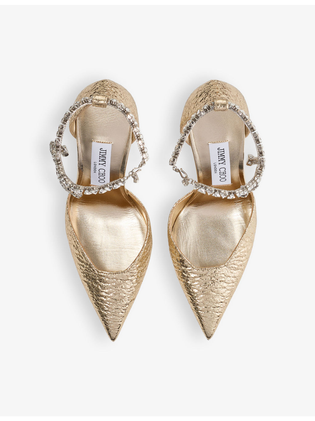 Stevie 100 crystal-embellished metallic-leather heeled courts - 2