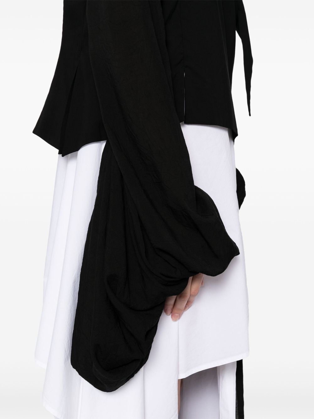 balloon-sleeves wrap blazer - 5